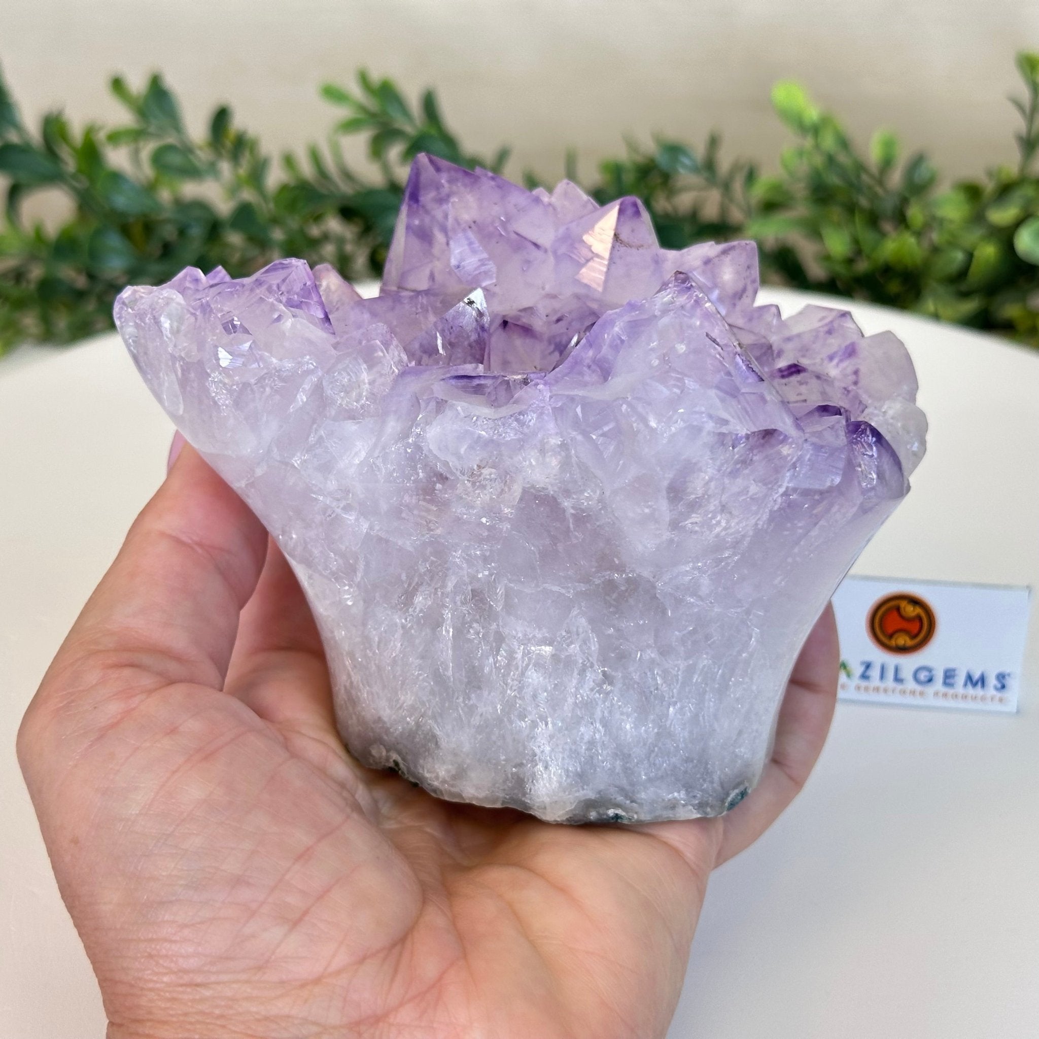 Polished Amethyst Flower 2.11 lbs & 3.4" Tall 5609 - 0038 - Brazil GemsBrazil GemsPolished Amethyst Flower 2.11 lbs & 3.4" Tall 5609 - 0038Crystal Flowers5609 - 0038