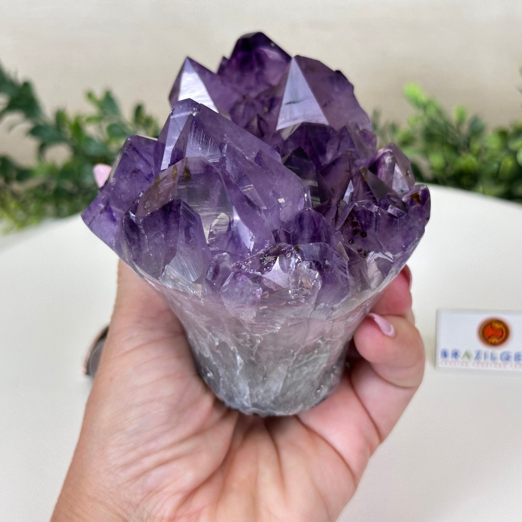 Polished Amethyst Flower 2.22 lbs & 3.6" Tall 5609 - 0039 - Brazil GemsBrazil GemsPolished Amethyst Flower 2.22 lbs & 3.6" Tall 5609 - 0039Crystal Flowers5609 - 0039