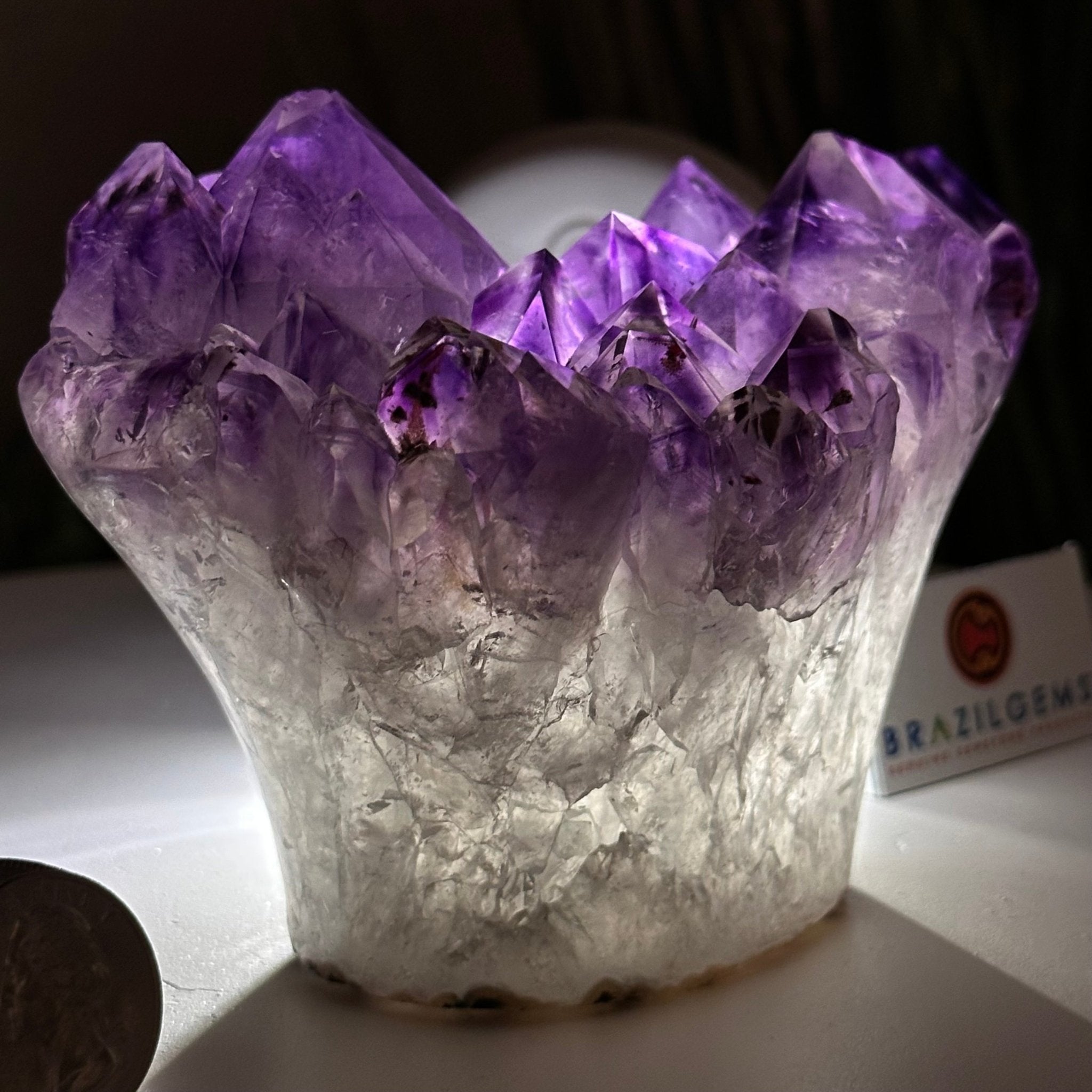 Polished Amethyst Flower 2.22 lbs & 3.6" Tall 5609 - 0039 - Brazil GemsBrazil GemsPolished Amethyst Flower 2.22 lbs & 3.6" Tall 5609 - 0039Crystal Flowers5609 - 0039