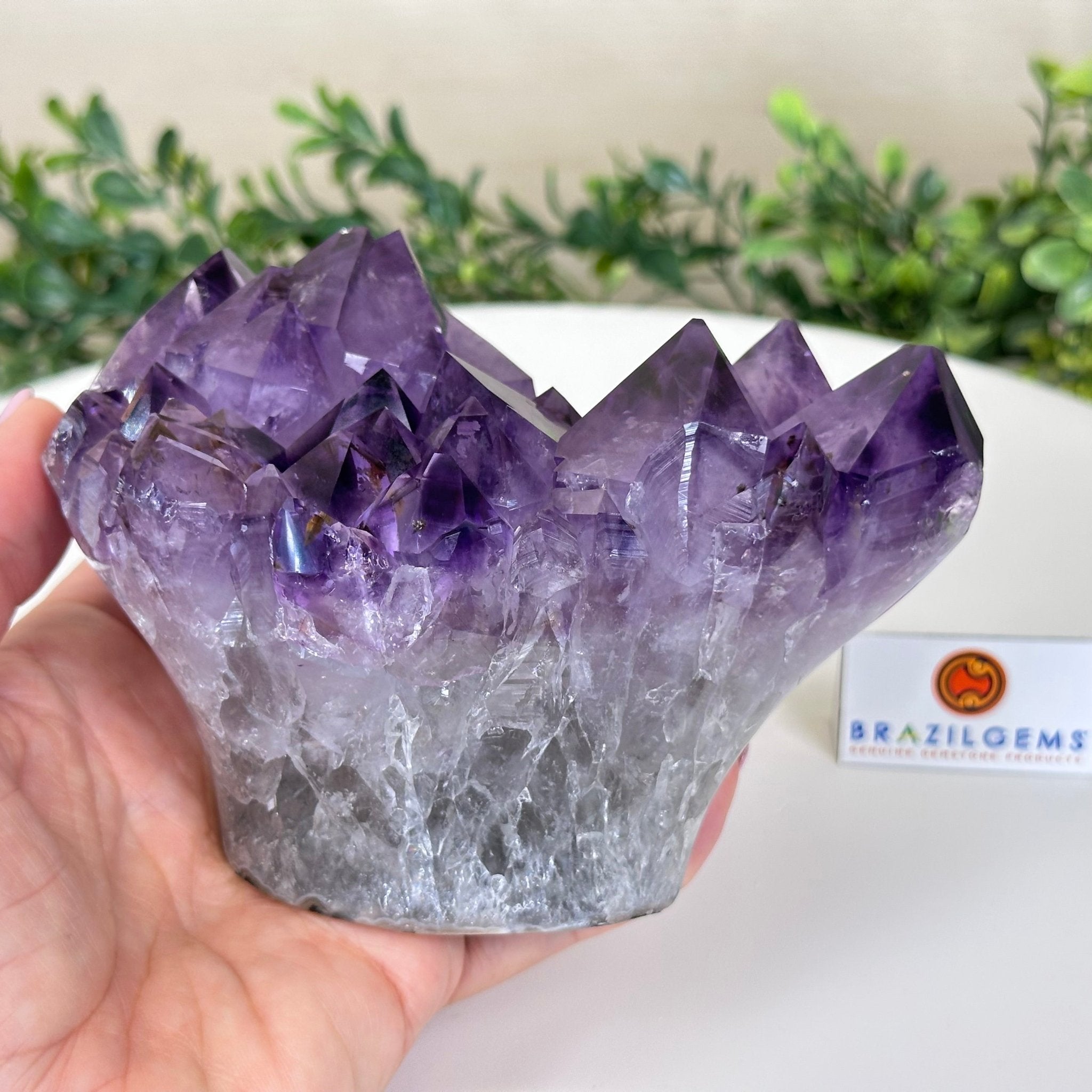 Polished Amethyst Flower 2.22 lbs & 3.6" Tall 5609 - 0039 - Brazil GemsBrazil GemsPolished Amethyst Flower 2.22 lbs & 3.6" Tall 5609 - 0039Crystal Flowers5609 - 0039