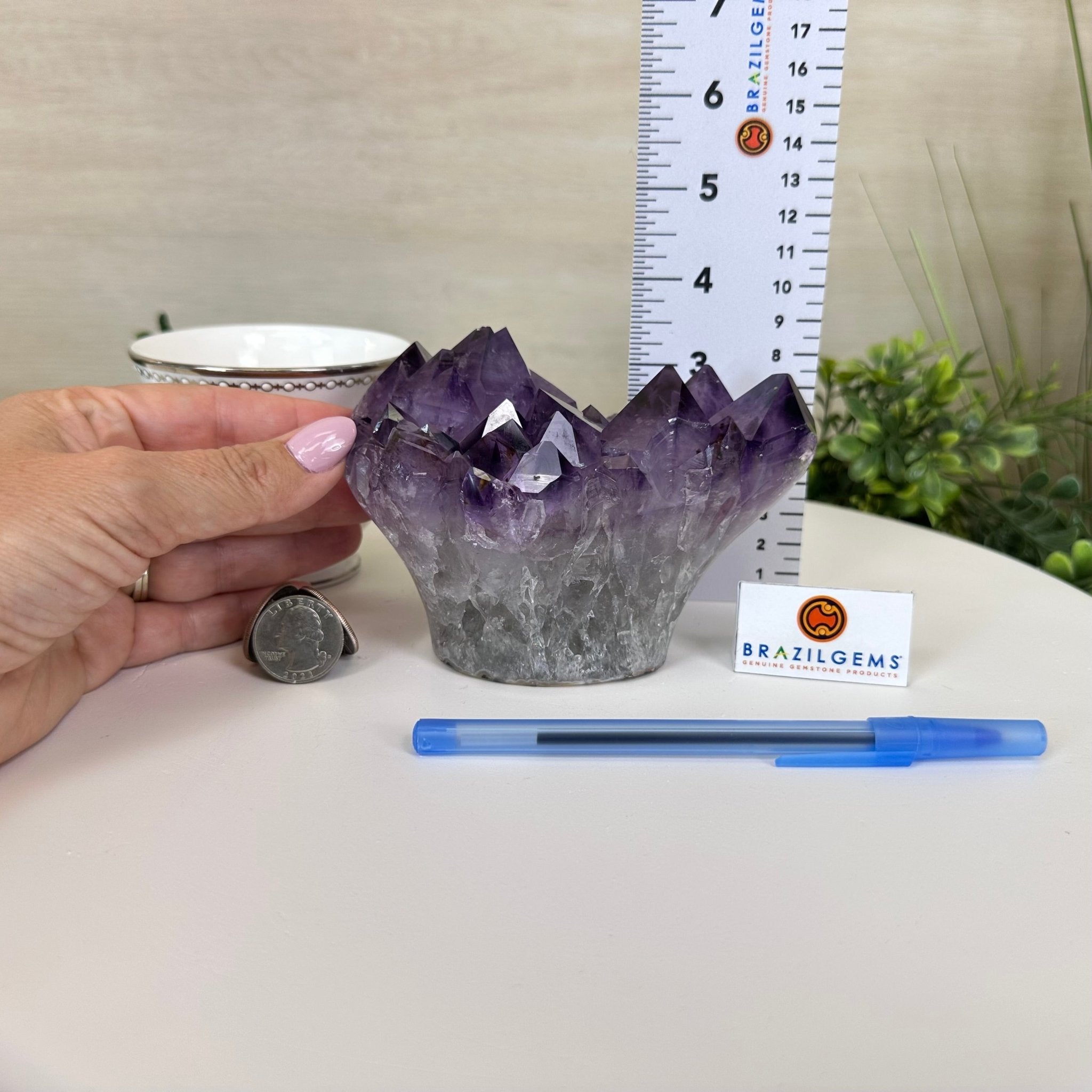 Polished Amethyst Flower 2.22 lbs & 3.6" Tall 5609 - 0039 - Brazil GemsBrazil GemsPolished Amethyst Flower 2.22 lbs & 3.6" Tall 5609 - 0039Crystal Flowers5609 - 0039