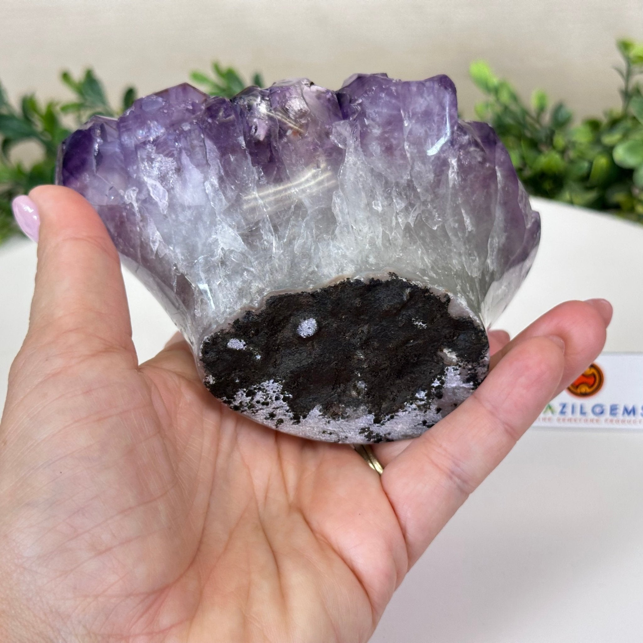 Polished Amethyst Flower 2.22 lbs & 3.6" Tall 5609 - 0039 - Brazil GemsBrazil GemsPolished Amethyst Flower 2.22 lbs & 3.6" Tall 5609 - 0039Crystal Flowers5609 - 0039