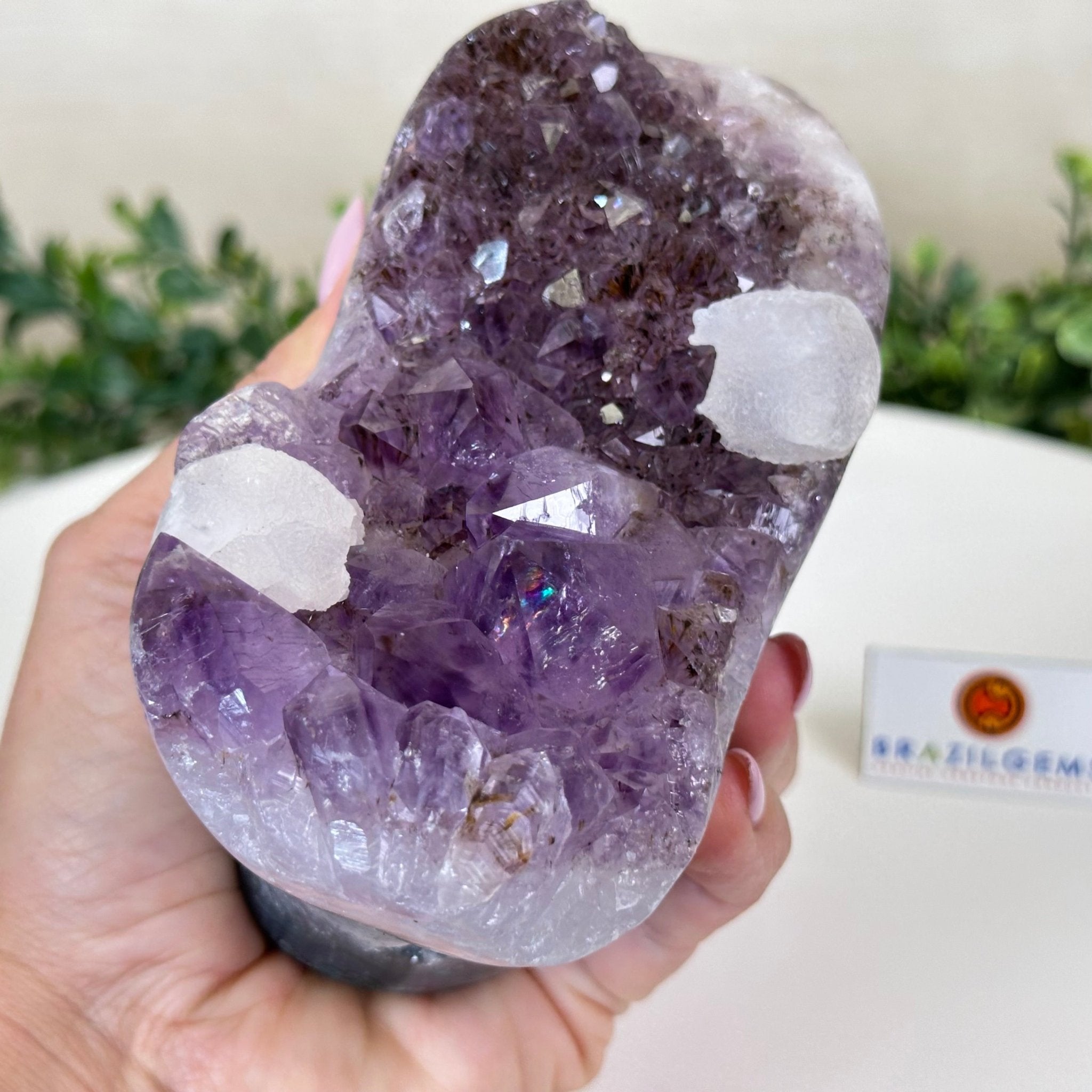 Polished Amethyst Flower 2.28 lbs & 3.6" Tall 5609 - 0040 - Brazil GemsBrazil GemsPolished Amethyst Flower 2.28 lbs & 3.6" Tall 5609 - 0040Crystal Flowers5609 - 0040