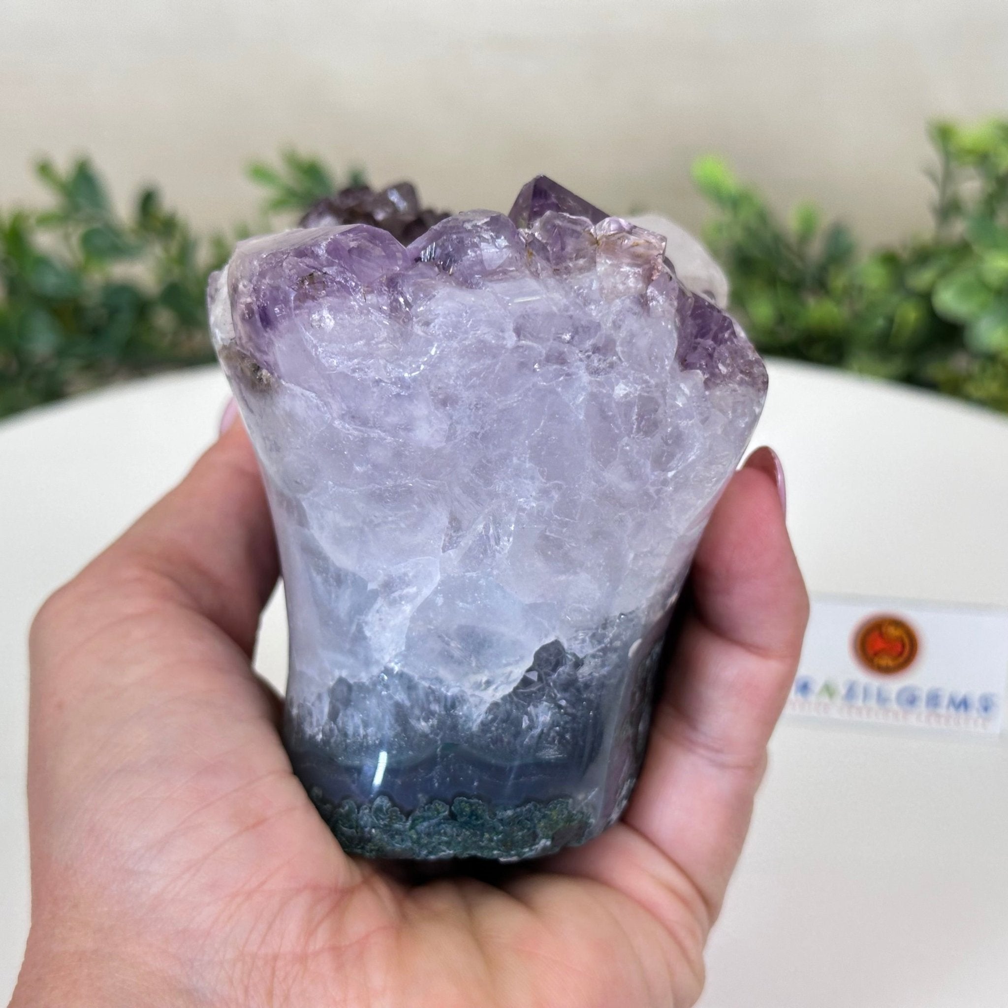 Polished Amethyst Flower 2.28 lbs & 3.6" Tall 5609 - 0040 - Brazil GemsBrazil GemsPolished Amethyst Flower 2.28 lbs & 3.6" Tall 5609 - 0040Crystal Flowers5609 - 0040