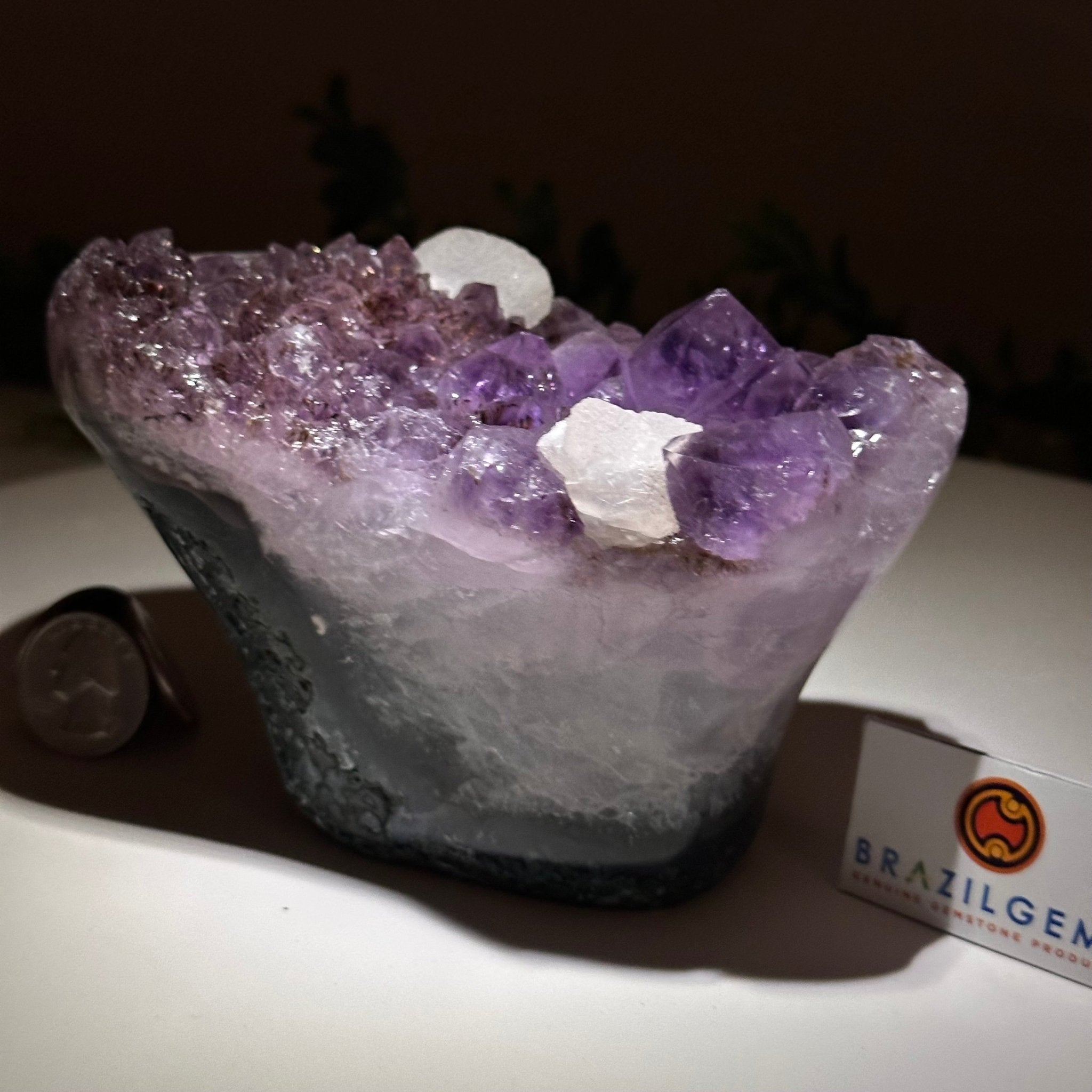 Polished Amethyst Flower 2.28 lbs & 3.6" Tall 5609 - 0040 - Brazil GemsBrazil GemsPolished Amethyst Flower 2.28 lbs & 3.6" Tall 5609 - 0040Crystal Flowers5609 - 0040