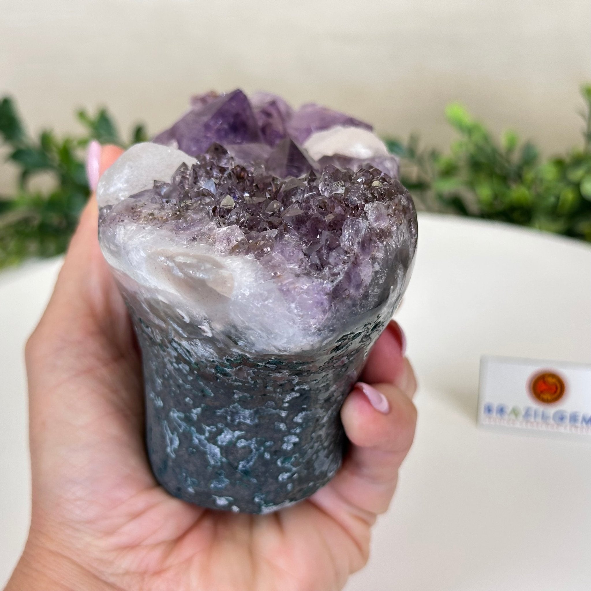 Polished Amethyst Flower 2.28 lbs & 3.6" Tall 5609 - 0040 - Brazil GemsBrazil GemsPolished Amethyst Flower 2.28 lbs & 3.6" Tall 5609 - 0040Crystal Flowers5609 - 0040