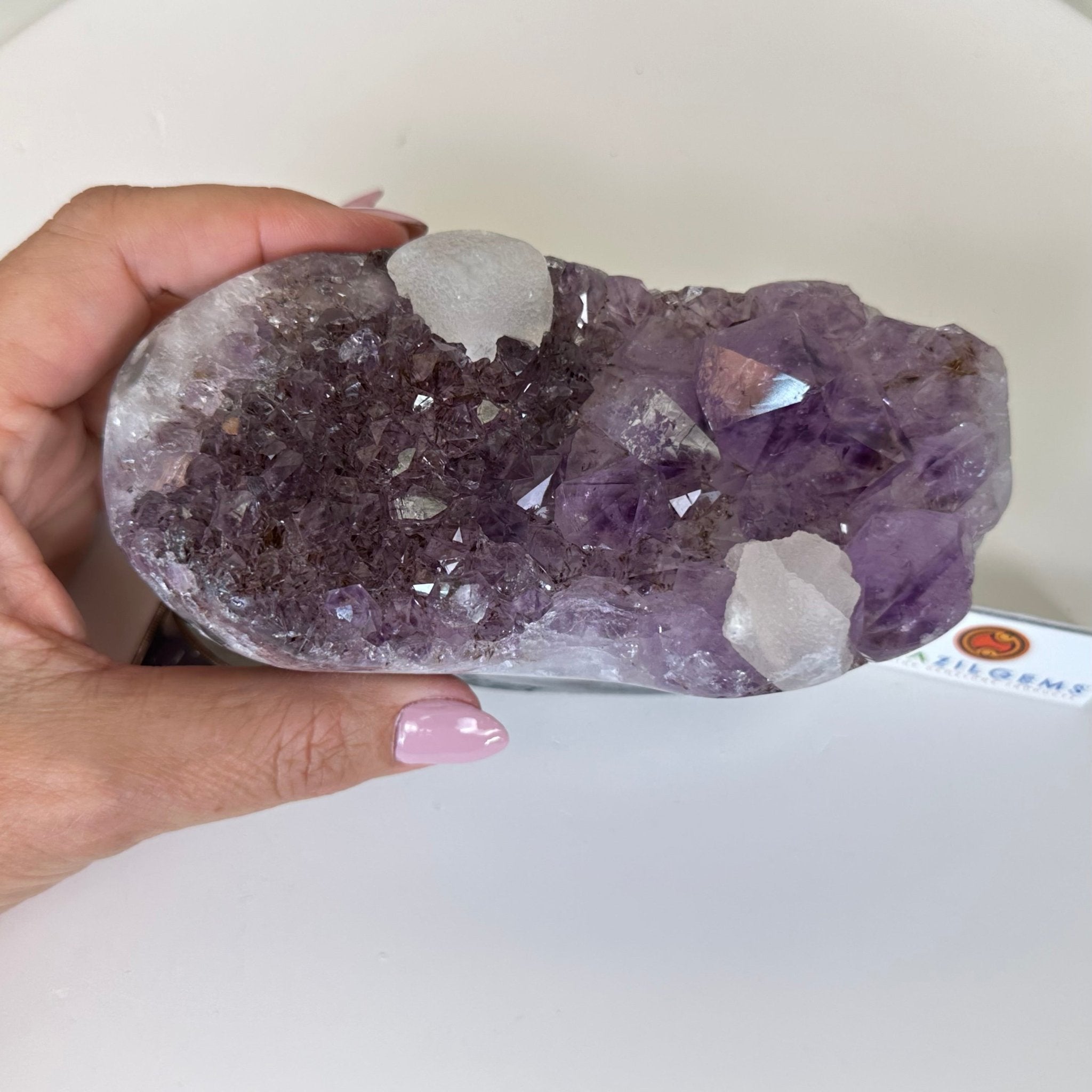 Polished Amethyst Flower 2.28 lbs & 3.6" Tall 5609 - 0040 - Brazil GemsBrazil GemsPolished Amethyst Flower 2.28 lbs & 3.6" Tall 5609 - 0040Crystal Flowers5609 - 0040