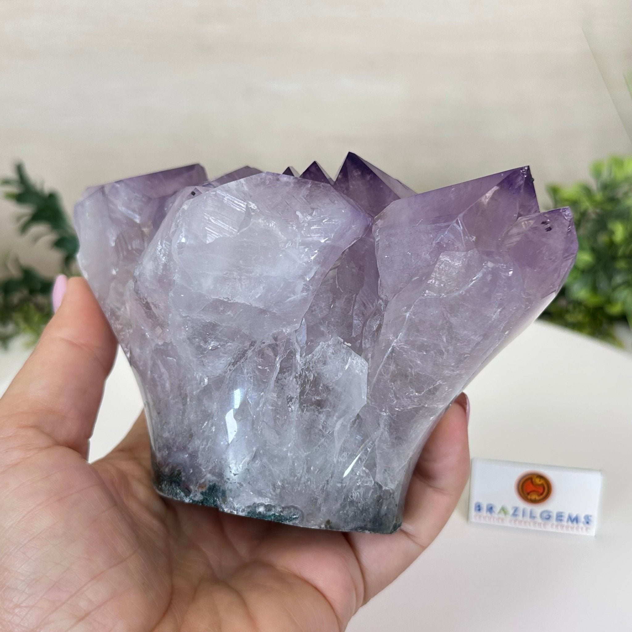 Polished Amethyst Flower 2.63 lbs & 3.8" Tall 5609 - 0042 - Brazil GemsBrazil GemsPolished Amethyst Flower 2.63 lbs & 3.8" Tall 5609 - 0042Crystal Flowers5609 - 0042