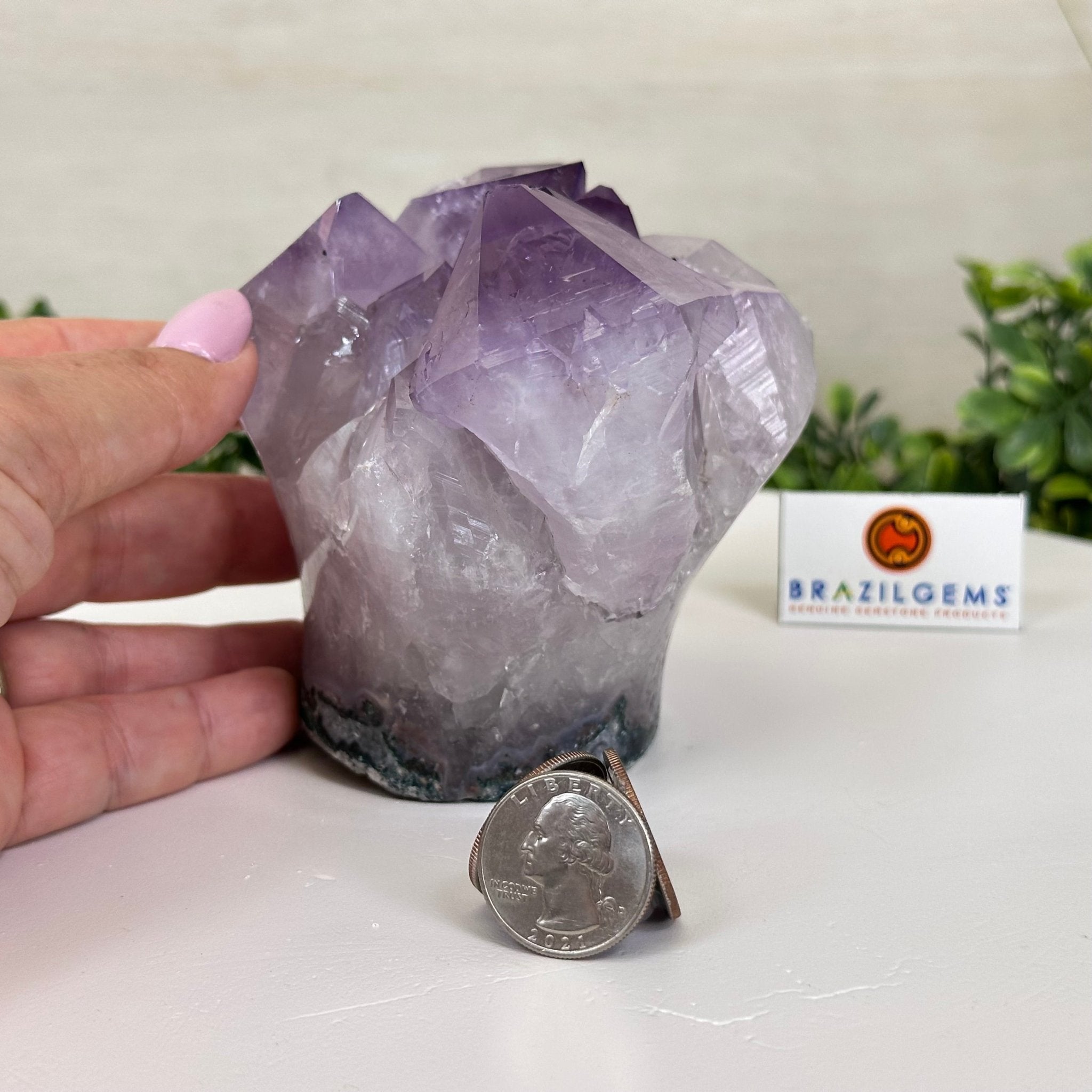 Polished Amethyst Flower 2.63 lbs & 3.8" Tall 5609 - 0042 - Brazil GemsBrazil GemsPolished Amethyst Flower 2.63 lbs & 3.8" Tall 5609 - 0042Crystal Flowers5609 - 0042