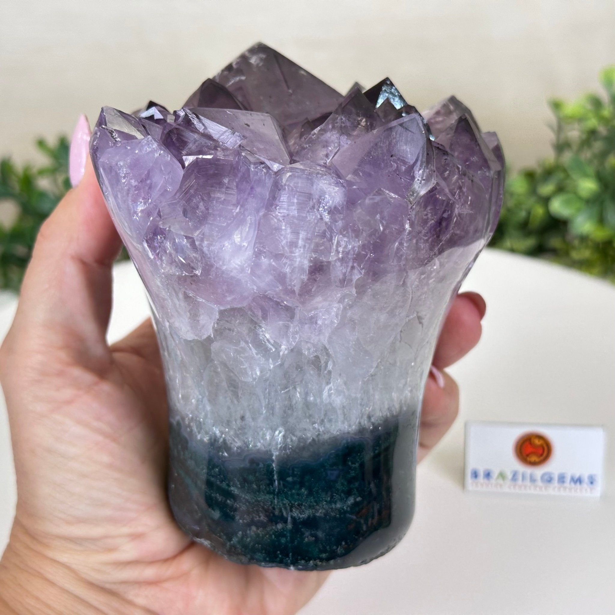 Polished Amethyst Flower 3.20 lbs & 4.6" Tall 5609 - 0043 - Brazil GemsBrazil GemsPolished Amethyst Flower 3.20 lbs & 4.6" Tall 5609 - 0043Crystal Flowers5609 - 0043