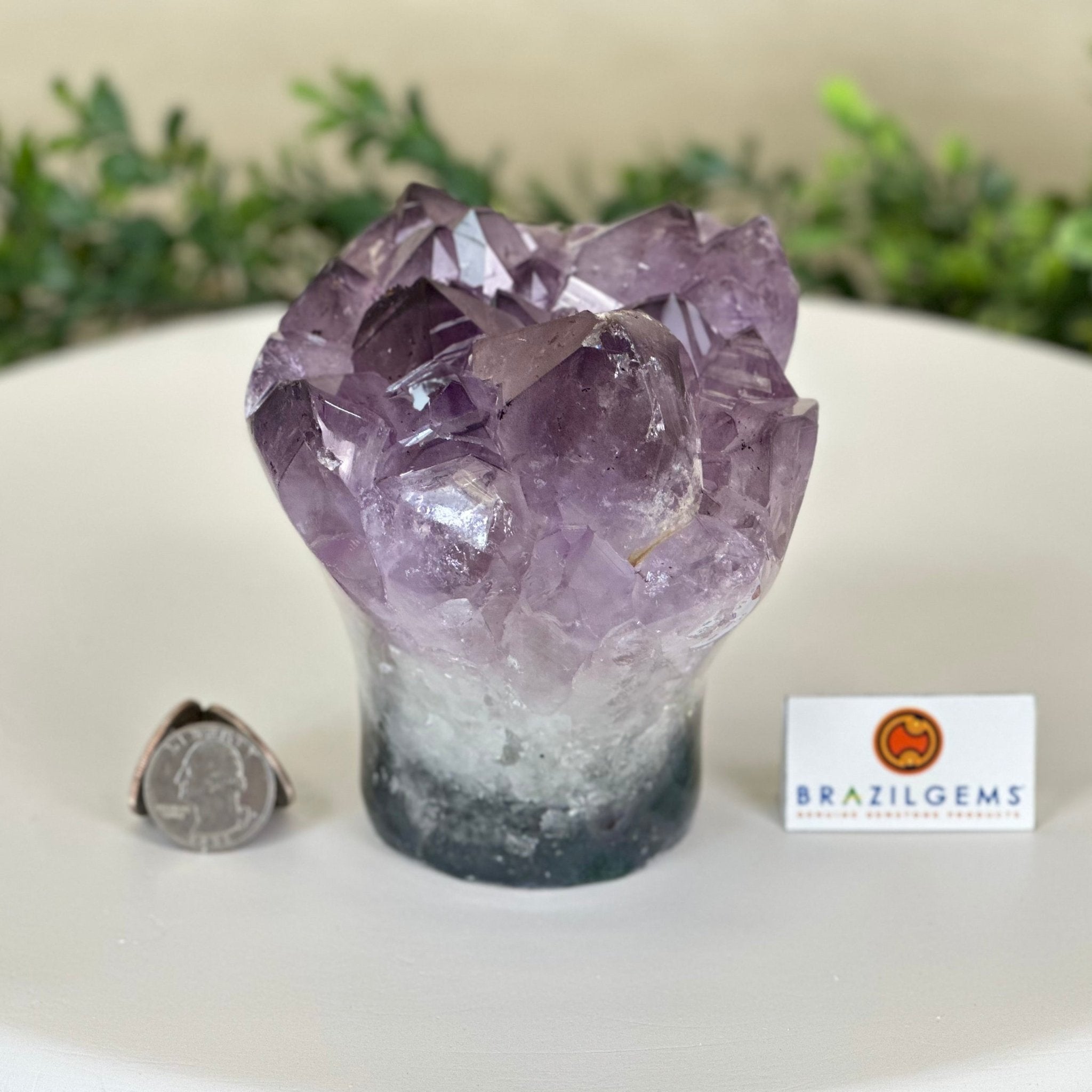 Polished Amethyst Flower 3.20 lbs & 4.6" Tall 5609 - 0043 - Brazil GemsBrazil GemsPolished Amethyst Flower 3.20 lbs & 4.6" Tall 5609 - 0043Crystal Flowers5609 - 0043