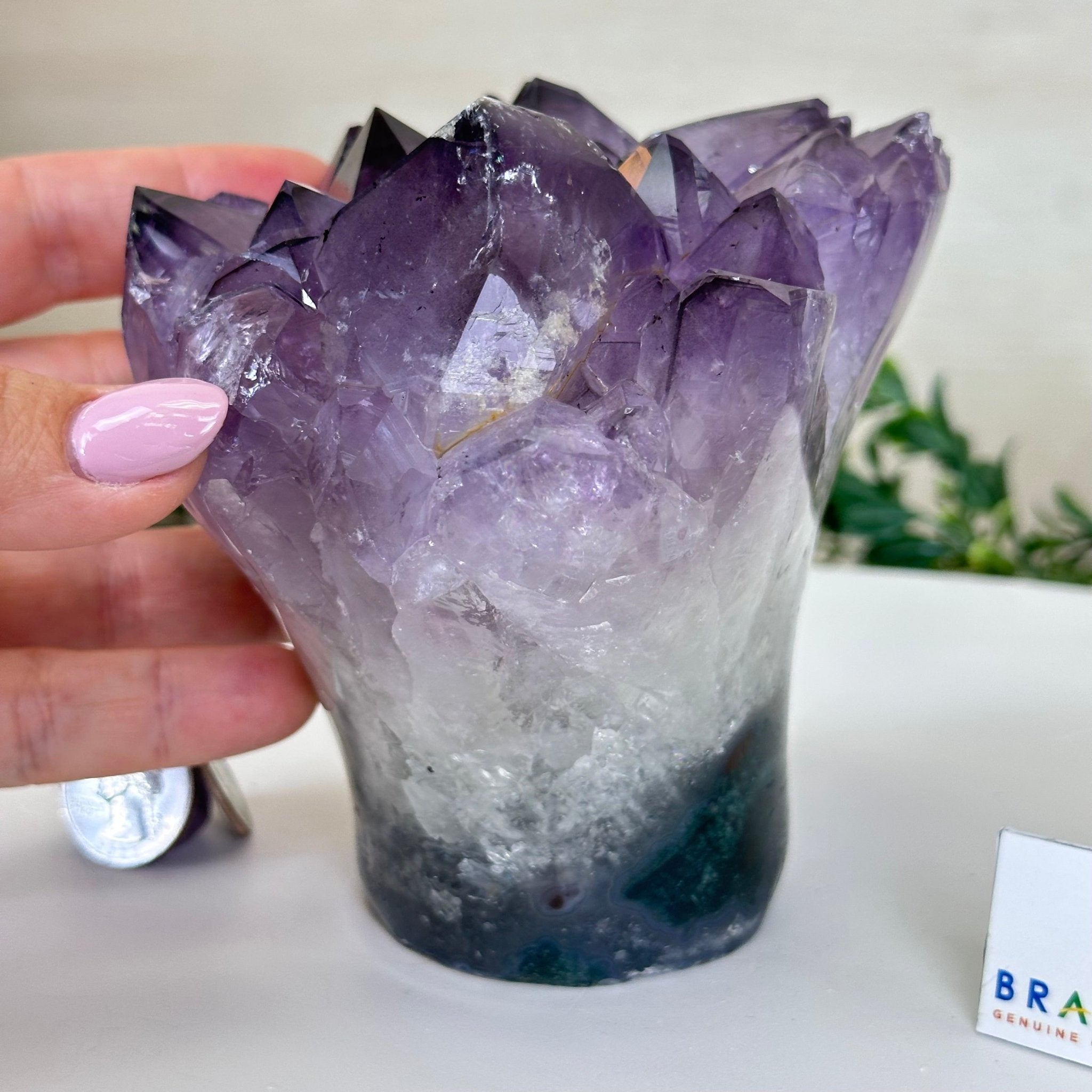Polished Amethyst Flower 3.20 lbs & 4.6" Tall 5609 - 0043 - Brazil GemsBrazil GemsPolished Amethyst Flower 3.20 lbs & 4.6" Tall 5609 - 0043Crystal Flowers5609 - 0043
