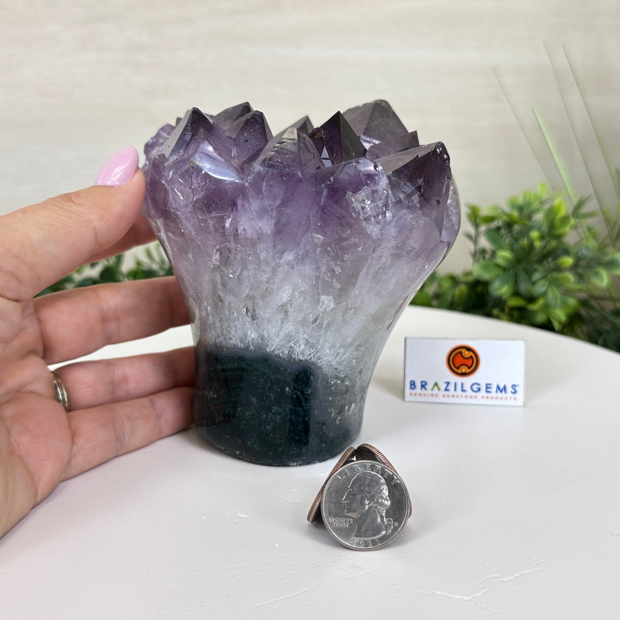 Polished Amethyst Flower 3.20 lbs & 4.6" Tall 5609 - 0043 - Brazil GemsBrazil GemsPolished Amethyst Flower 3.20 lbs & 4.6" Tall 5609 - 0043Crystal Flowers5609 - 0043