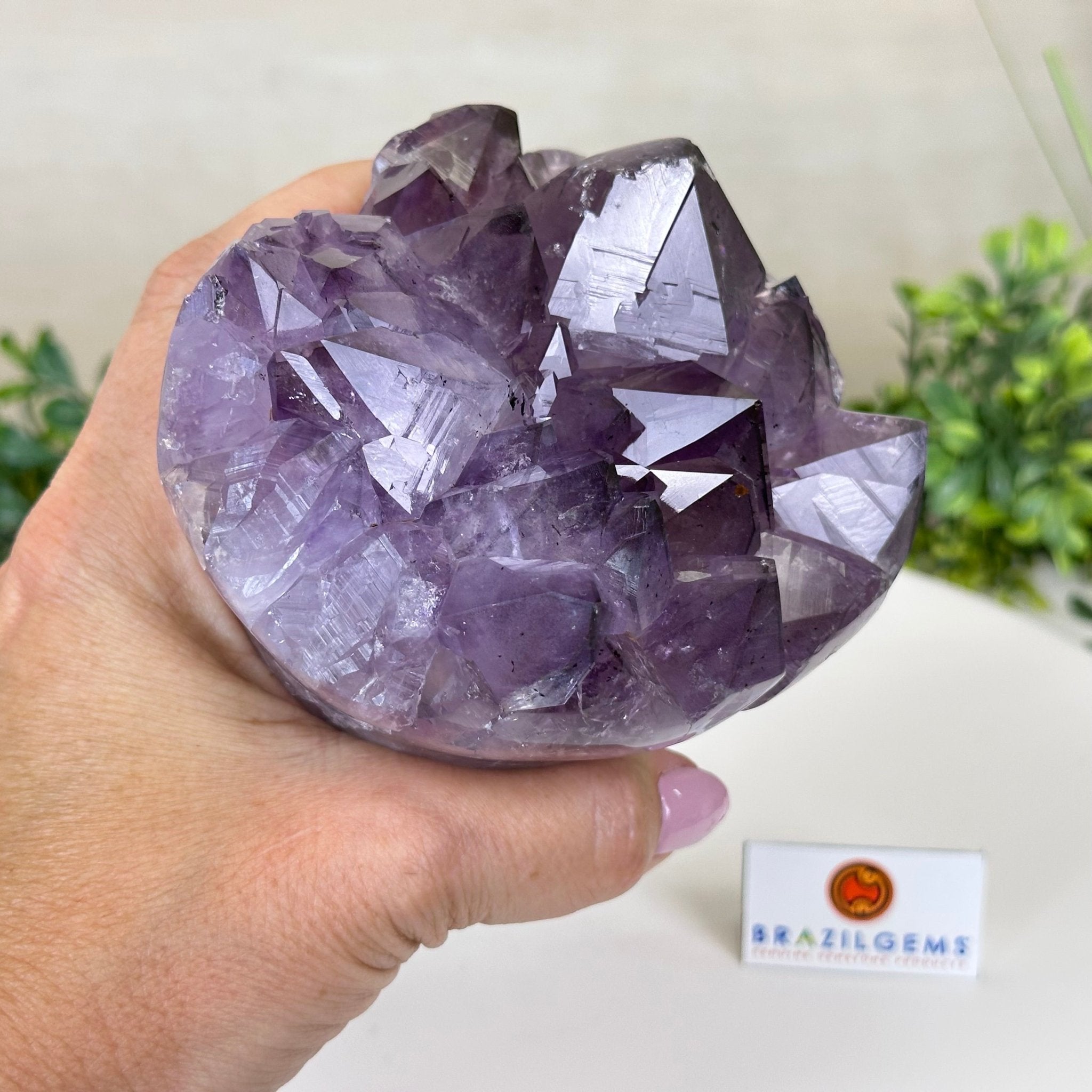 Polished Amethyst Flower 3.20 lbs & 4.6" Tall 5609 - 0043 - Brazil GemsBrazil GemsPolished Amethyst Flower 3.20 lbs & 4.6" Tall 5609 - 0043Crystal Flowers5609 - 0043