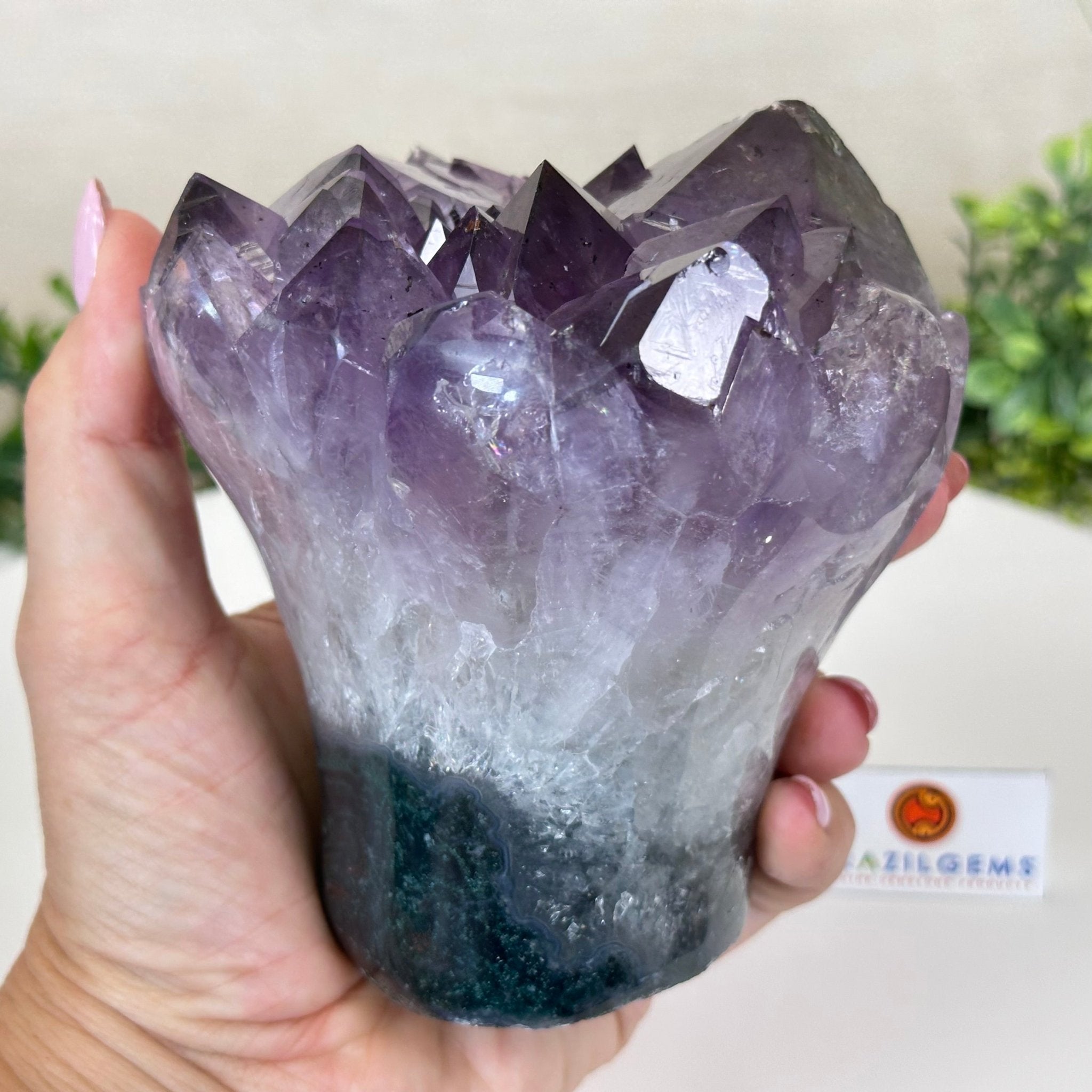 Polished Amethyst Flower 3.20 lbs & 4.6" Tall 5609 - 0043 - Brazil GemsBrazil GemsPolished Amethyst Flower 3.20 lbs & 4.6" Tall 5609 - 0043Crystal Flowers5609 - 0043