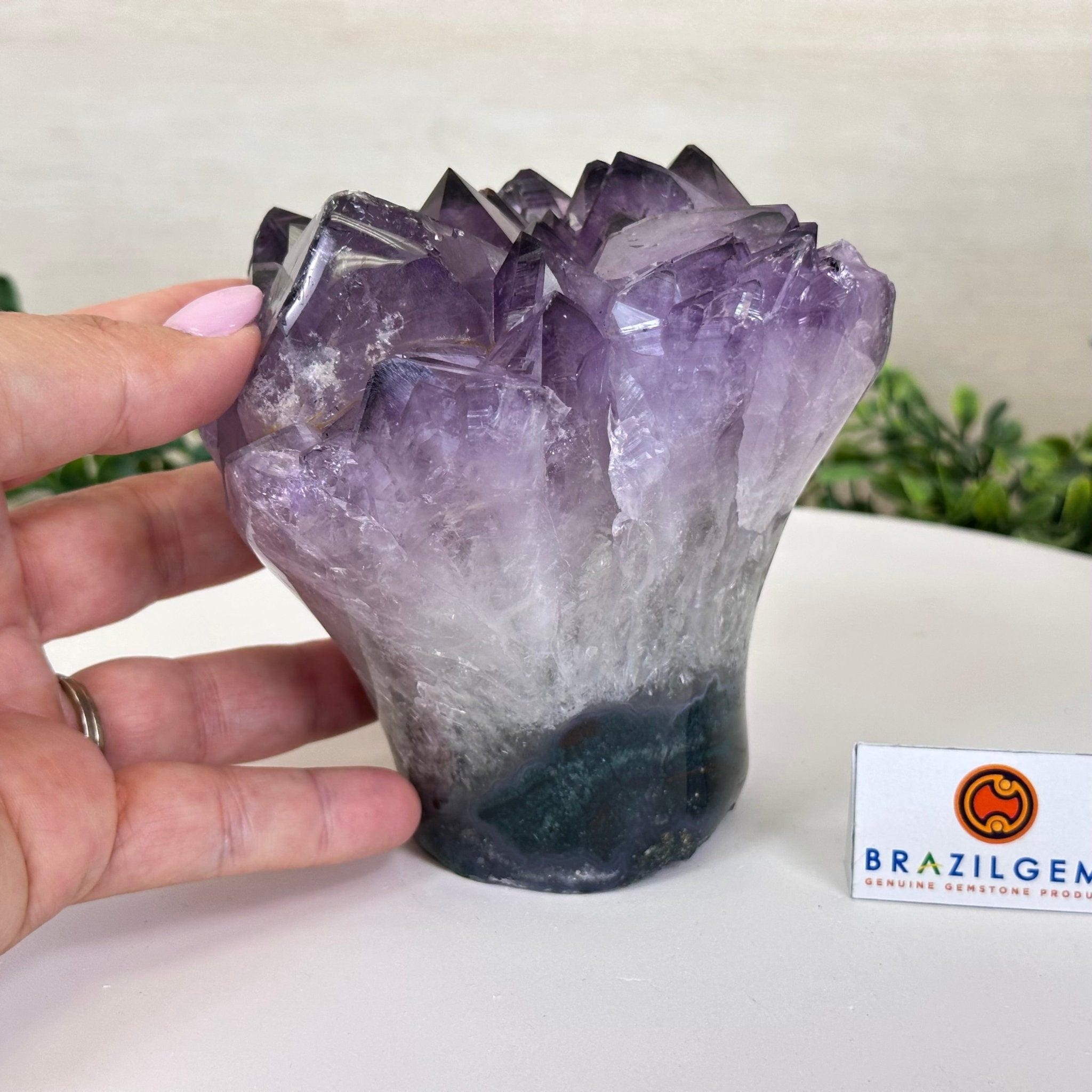 Polished Amethyst Flower 3.20 lbs & 4.6" Tall 5609 - 0043 - Brazil GemsBrazil GemsPolished Amethyst Flower 3.20 lbs & 4.6" Tall 5609 - 0043Crystal Flowers5609 - 0043