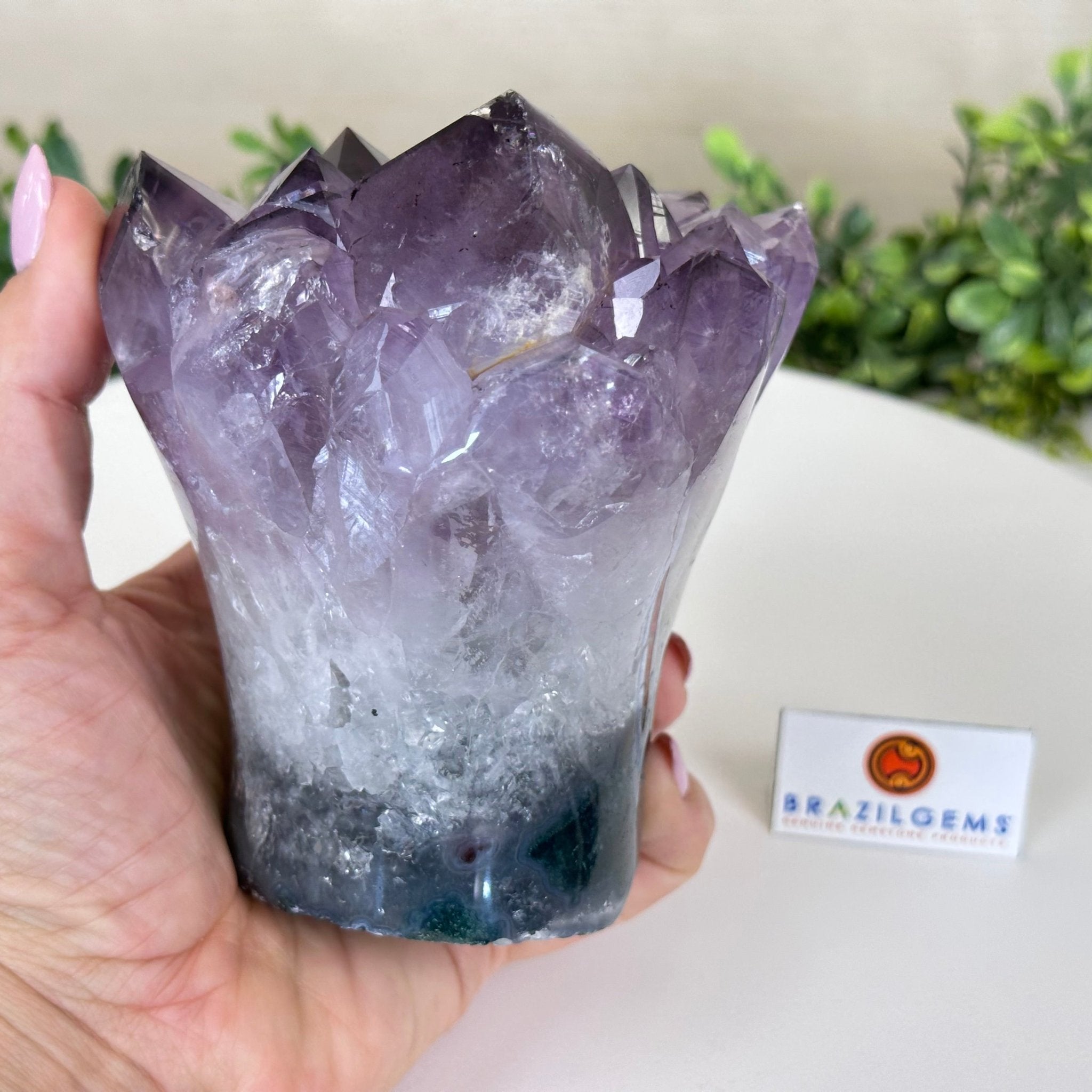 Polished Amethyst Flower 3.20 lbs & 4.6" Tall 5609 - 0043 - Brazil GemsBrazil GemsPolished Amethyst Flower 3.20 lbs & 4.6" Tall 5609 - 0043Crystal Flowers5609 - 0043