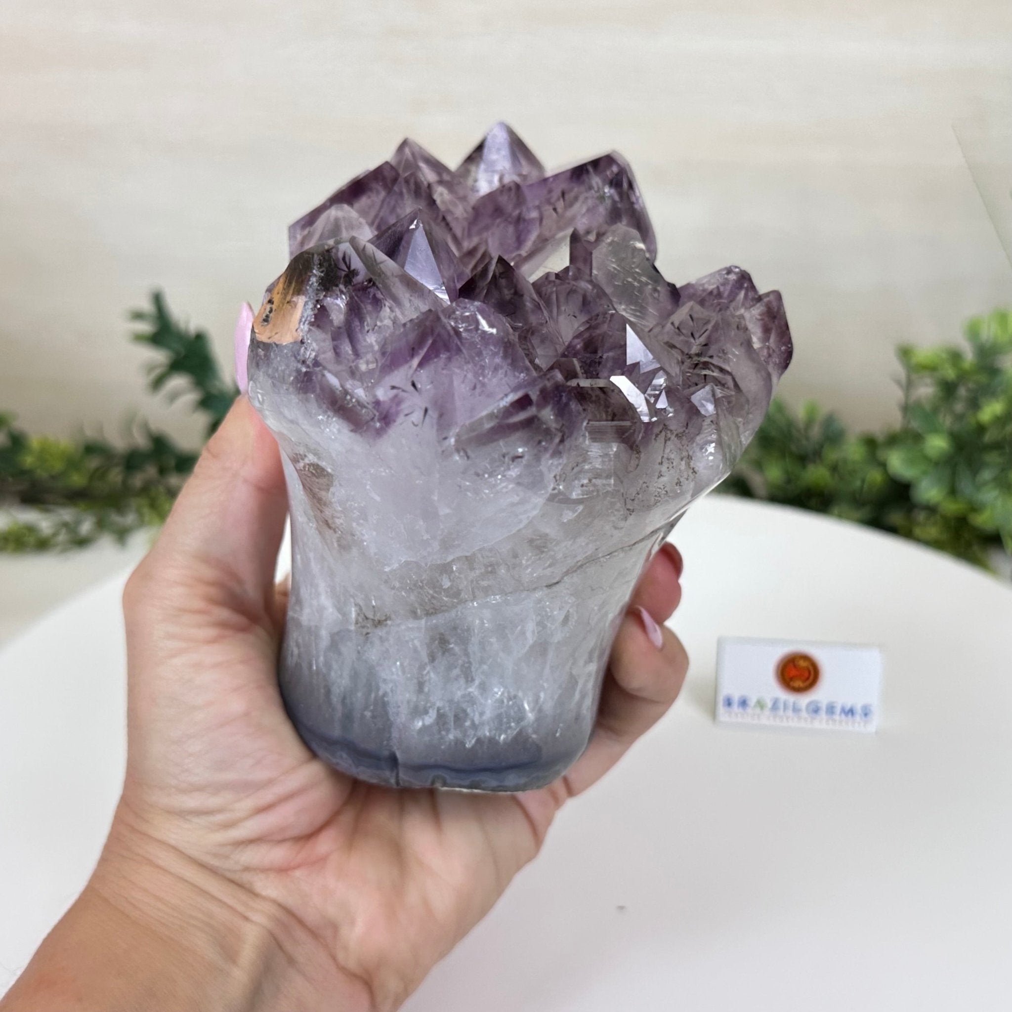 Polished Amethyst Flower 3.35 lbs & 4.8" Tall 5609 - 0044 - Brazil GemsBrazil GemsPolished Amethyst Flower 3.35 lbs & 4.8" Tall 5609 - 0044Crystal Flowers5609 - 0044