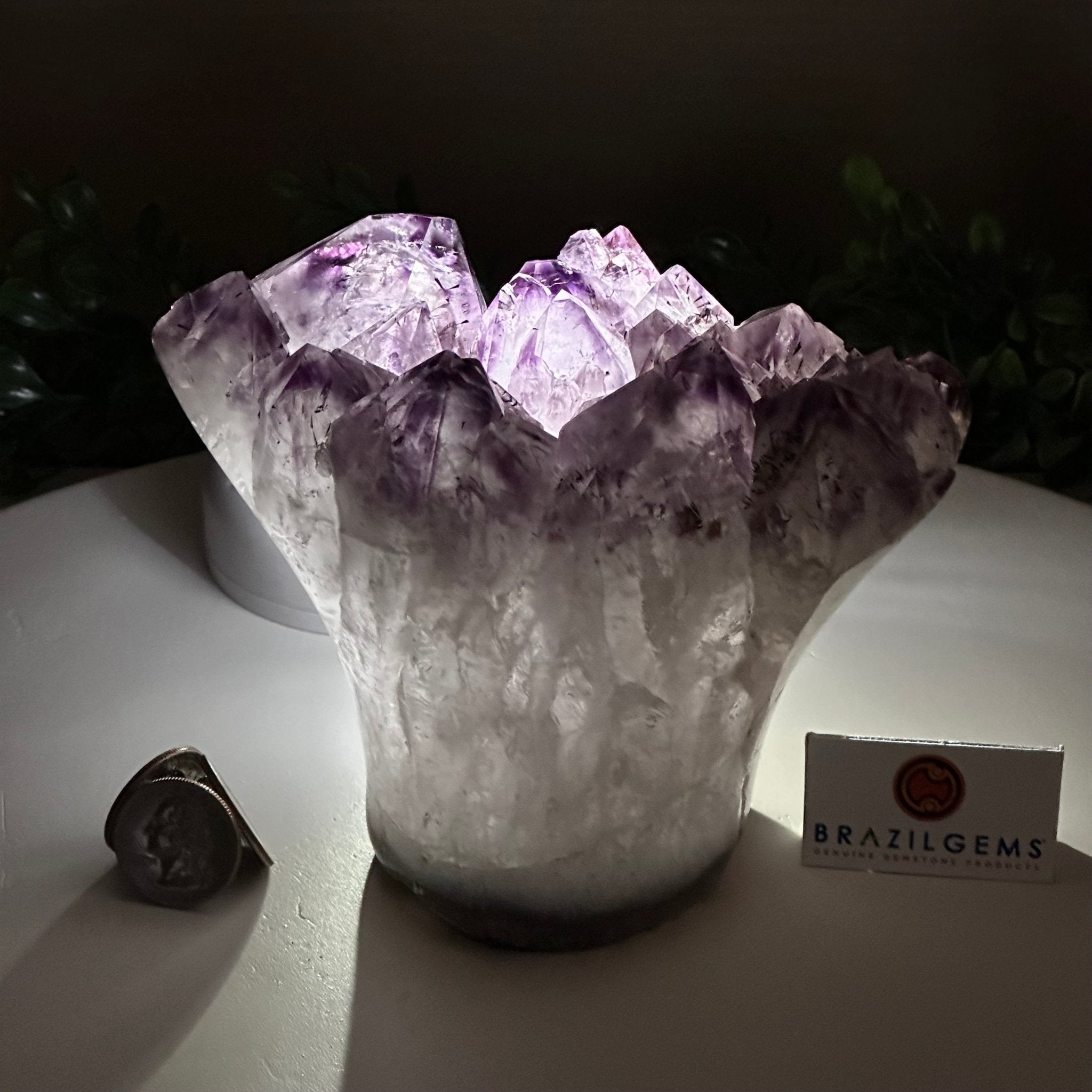 Polished Amethyst Flower 3.35 lbs & 4.8" Tall 5609 - 0044 - Brazil GemsBrazil GemsPolished Amethyst Flower 3.35 lbs & 4.8" Tall 5609 - 0044Crystal Flowers5609 - 0044
