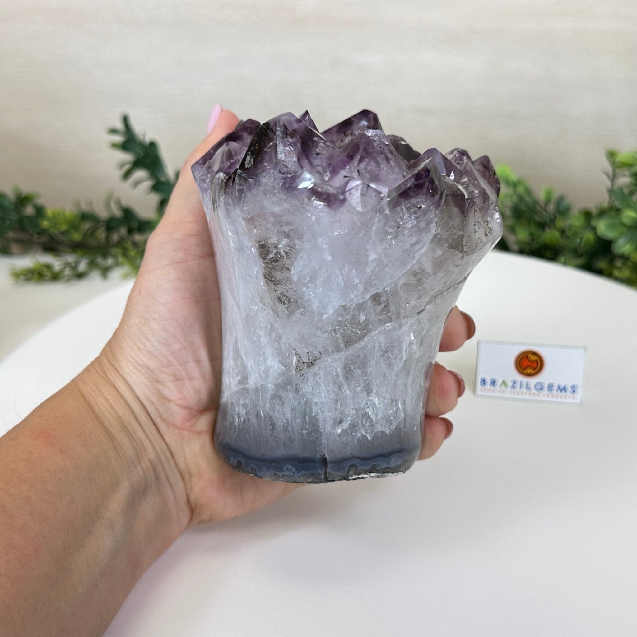 Polished Amethyst Flower 3.35 lbs & 4.8" Tall 5609 - 0044 - Brazil GemsBrazil GemsPolished Amethyst Flower 3.35 lbs & 4.8" Tall 5609 - 0044Crystal Flowers5609 - 0044