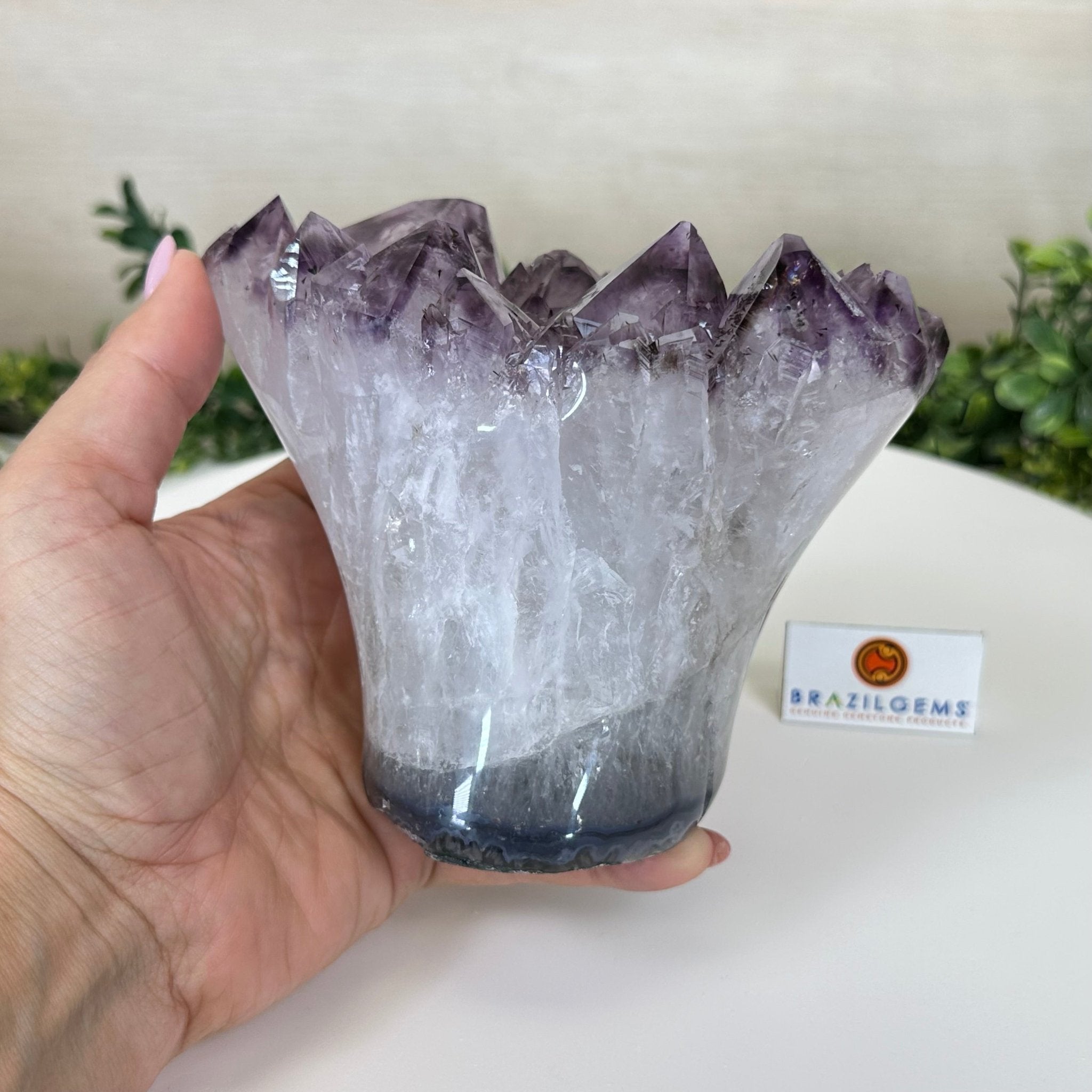 Polished Amethyst Flower 3.35 lbs & 4.8" Tall 5609 - 0044 - Brazil GemsBrazil GemsPolished Amethyst Flower 3.35 lbs & 4.8" Tall 5609 - 0044Crystal Flowers5609 - 0044