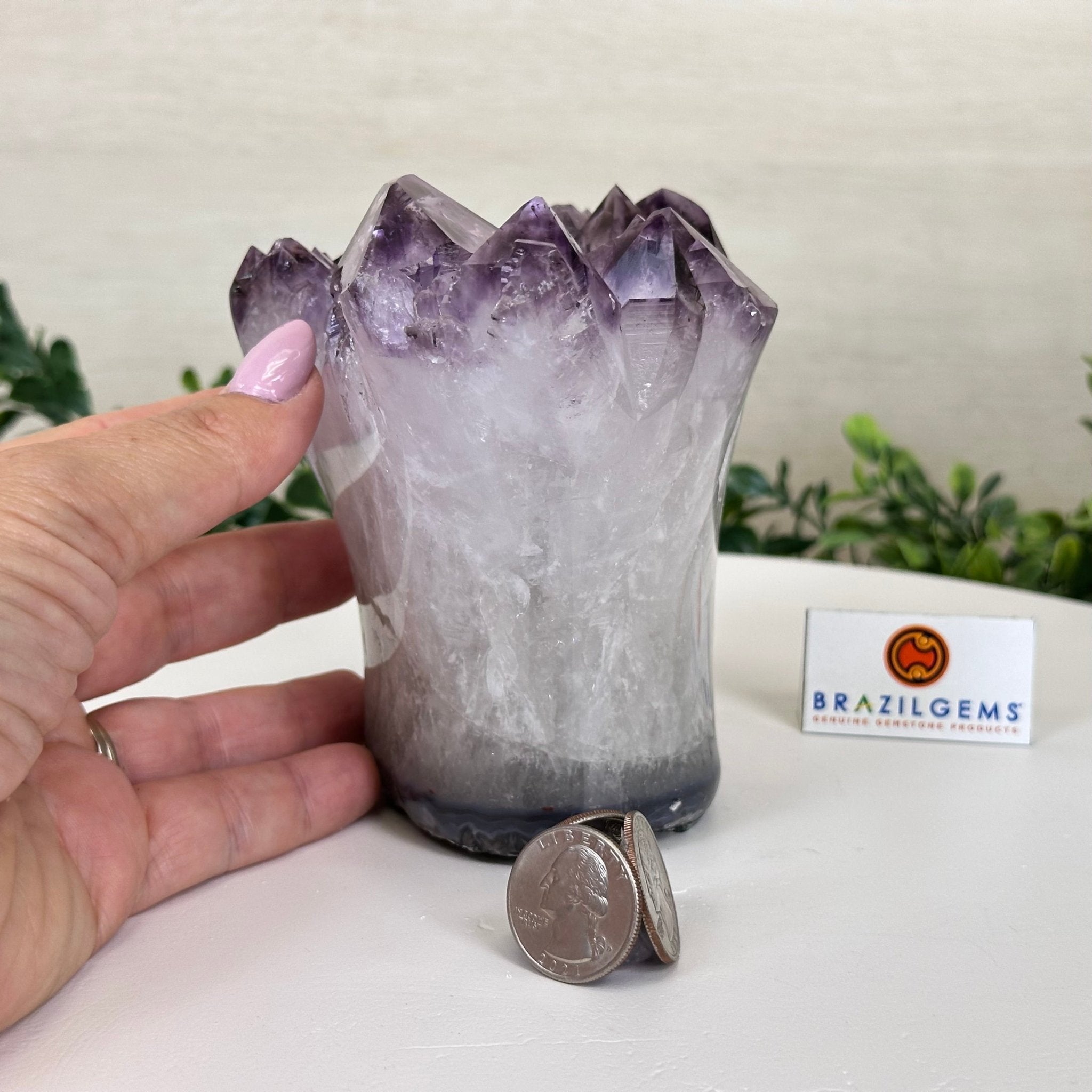 Polished Amethyst Flower 3.35 lbs & 4.8" Tall 5609 - 0044 - Brazil GemsBrazil GemsPolished Amethyst Flower 3.35 lbs & 4.8" Tall 5609 - 0044Crystal Flowers5609 - 0044