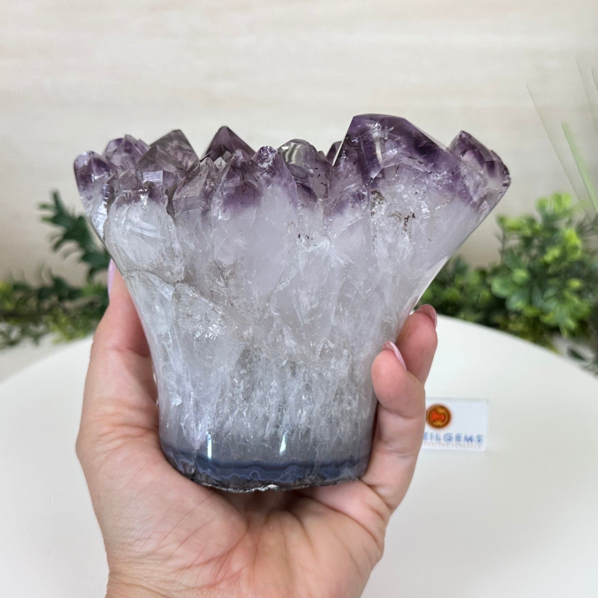 Polished Amethyst Flower 3.35 lbs & 4.8" Tall 5609 - 0044 - Brazil GemsBrazil GemsPolished Amethyst Flower 3.35 lbs & 4.8" Tall 5609 - 0044Crystal Flowers5609 - 0044