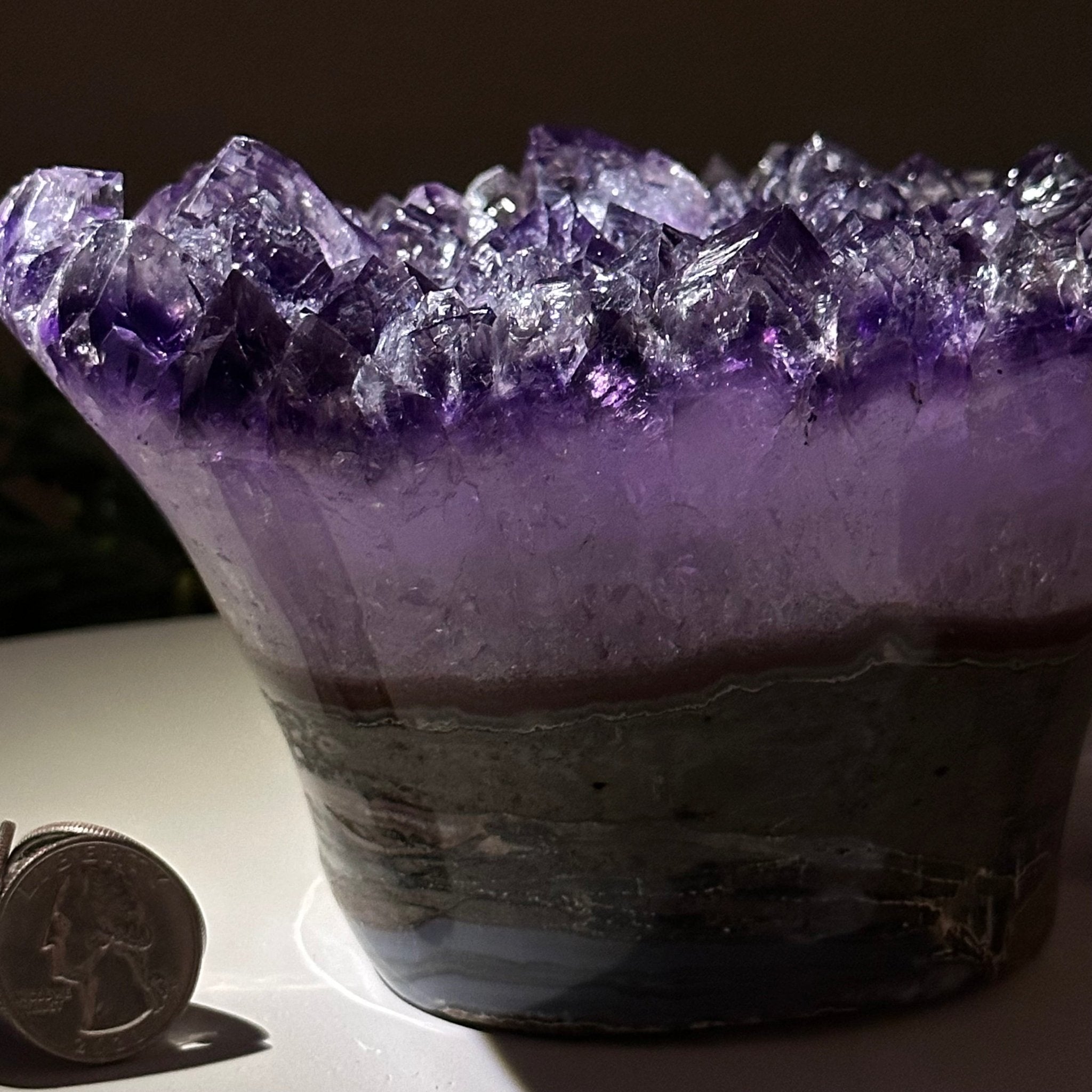 Polished Amethyst Flower 4.62 lbs & 3.8" Tall 5609 - 0045 - Brazil GemsBrazil GemsPolished Amethyst Flower 4.62 lbs & 3.8" Tall 5609 - 0045Crystal Flowers5609 - 0045