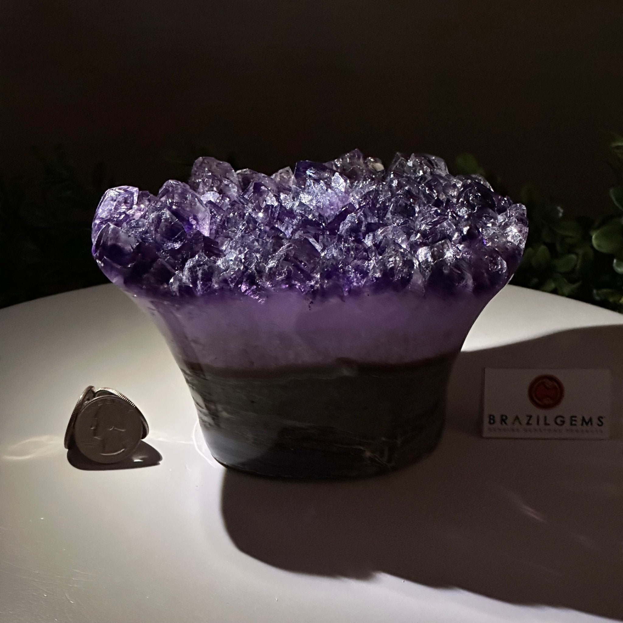 Polished Amethyst Flower 4.62 lbs & 3.8" Tall 5609 - 0045 - Brazil GemsBrazil GemsPolished Amethyst Flower 4.62 lbs & 3.8" Tall 5609 - 0045Crystal Flowers5609 - 0045