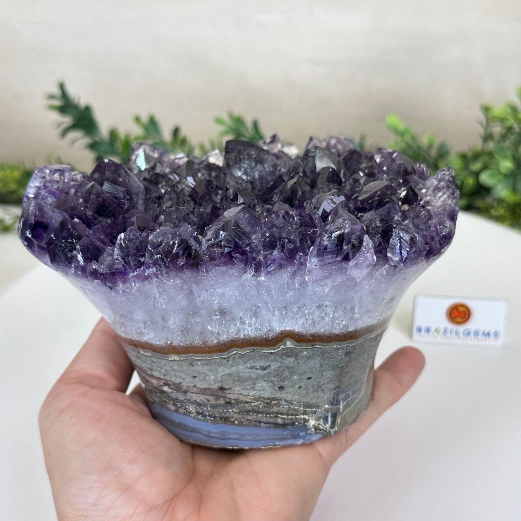 Polished Amethyst Flower 4.62 lbs & 3.8" Tall 5609 - 0045 - Brazil GemsBrazil GemsPolished Amethyst Flower 4.62 lbs & 3.8" Tall 5609 - 0045Crystal Flowers5609 - 0045