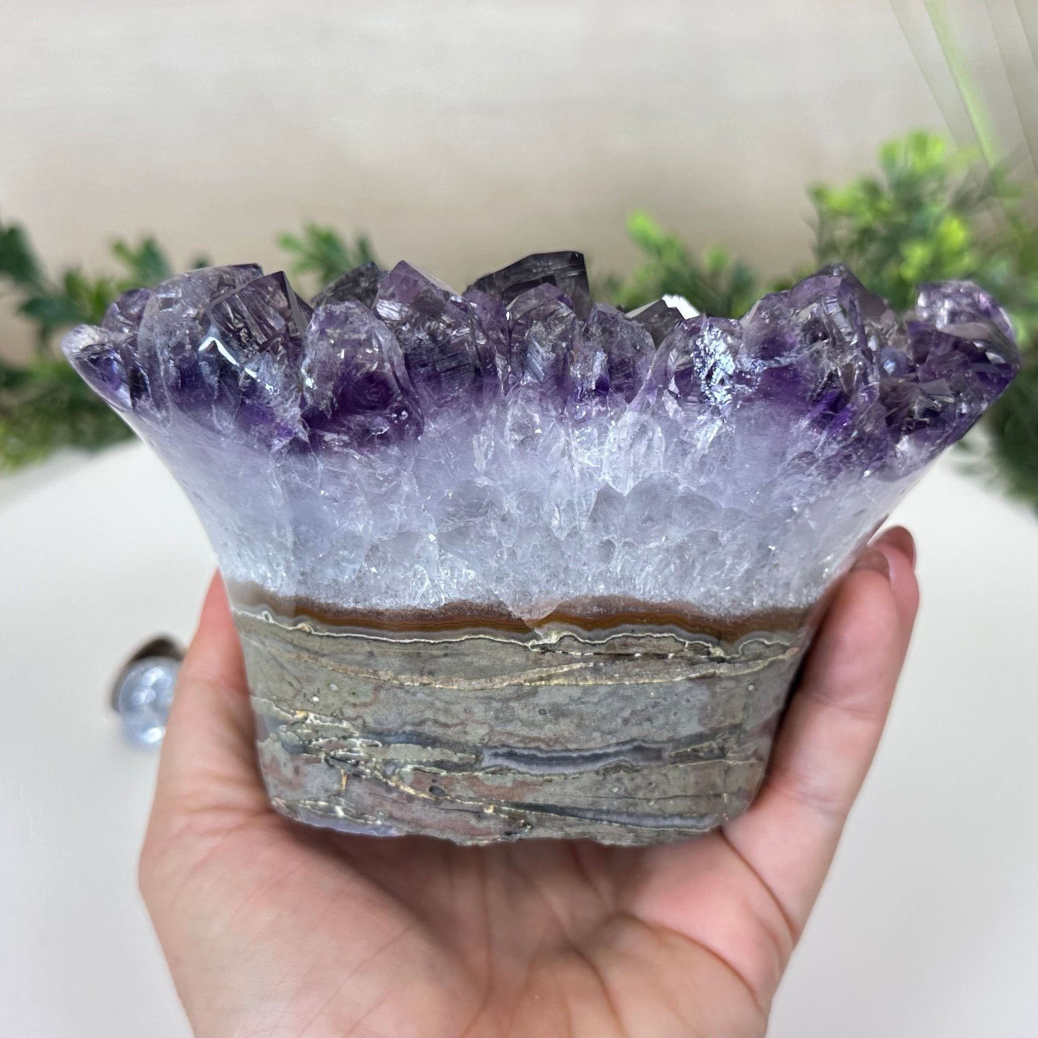 Polished Amethyst Flower 4.62 lbs & 3.8" Tall 5609 - 0045 - Brazil GemsBrazil GemsPolished Amethyst Flower 4.62 lbs & 3.8" Tall 5609 - 0045Crystal Flowers5609 - 0045