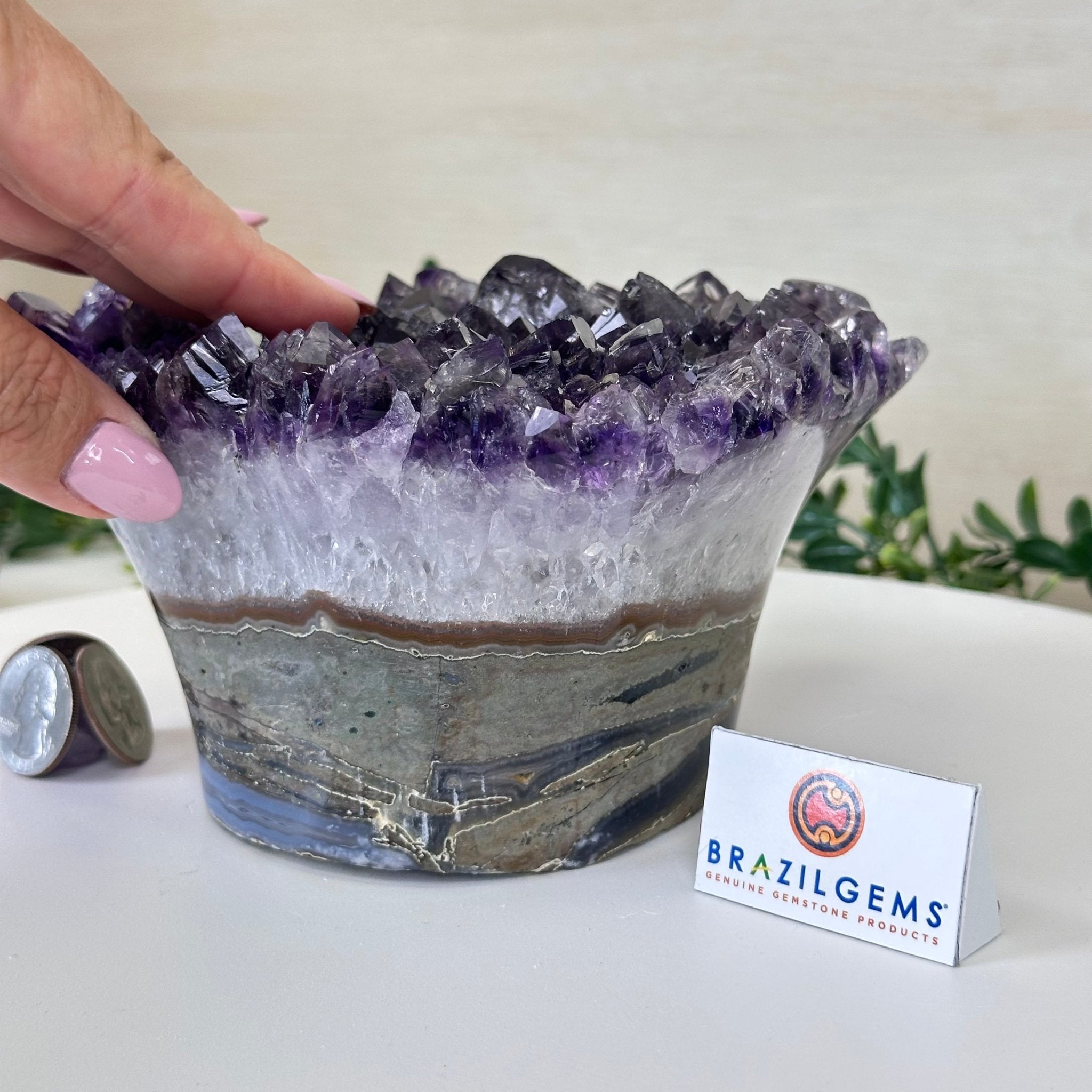 Polished Amethyst Flower 4.62 lbs & 3.8" Tall 5609 - 0045 - Brazil GemsBrazil GemsPolished Amethyst Flower 4.62 lbs & 3.8" Tall 5609 - 0045Crystal Flowers5609 - 0045