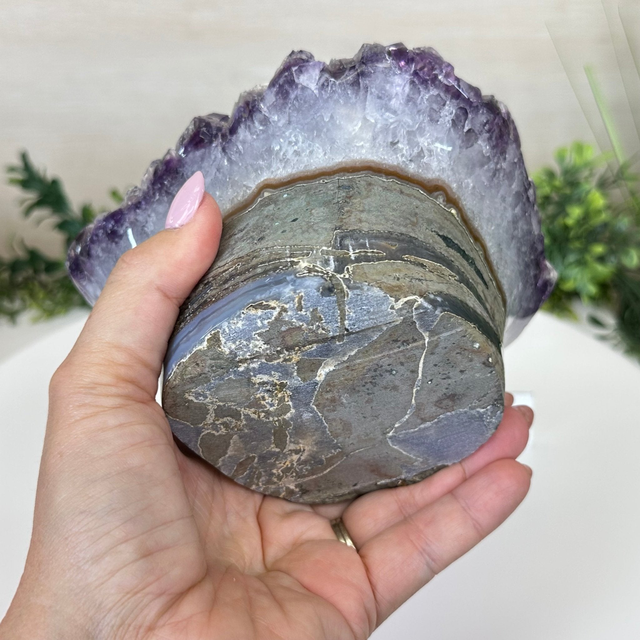 Polished Amethyst Flower 4.62 lbs & 3.8" Tall 5609 - 0045 - Brazil GemsBrazil GemsPolished Amethyst Flower 4.62 lbs & 3.8" Tall 5609 - 0045Crystal Flowers5609 - 0045