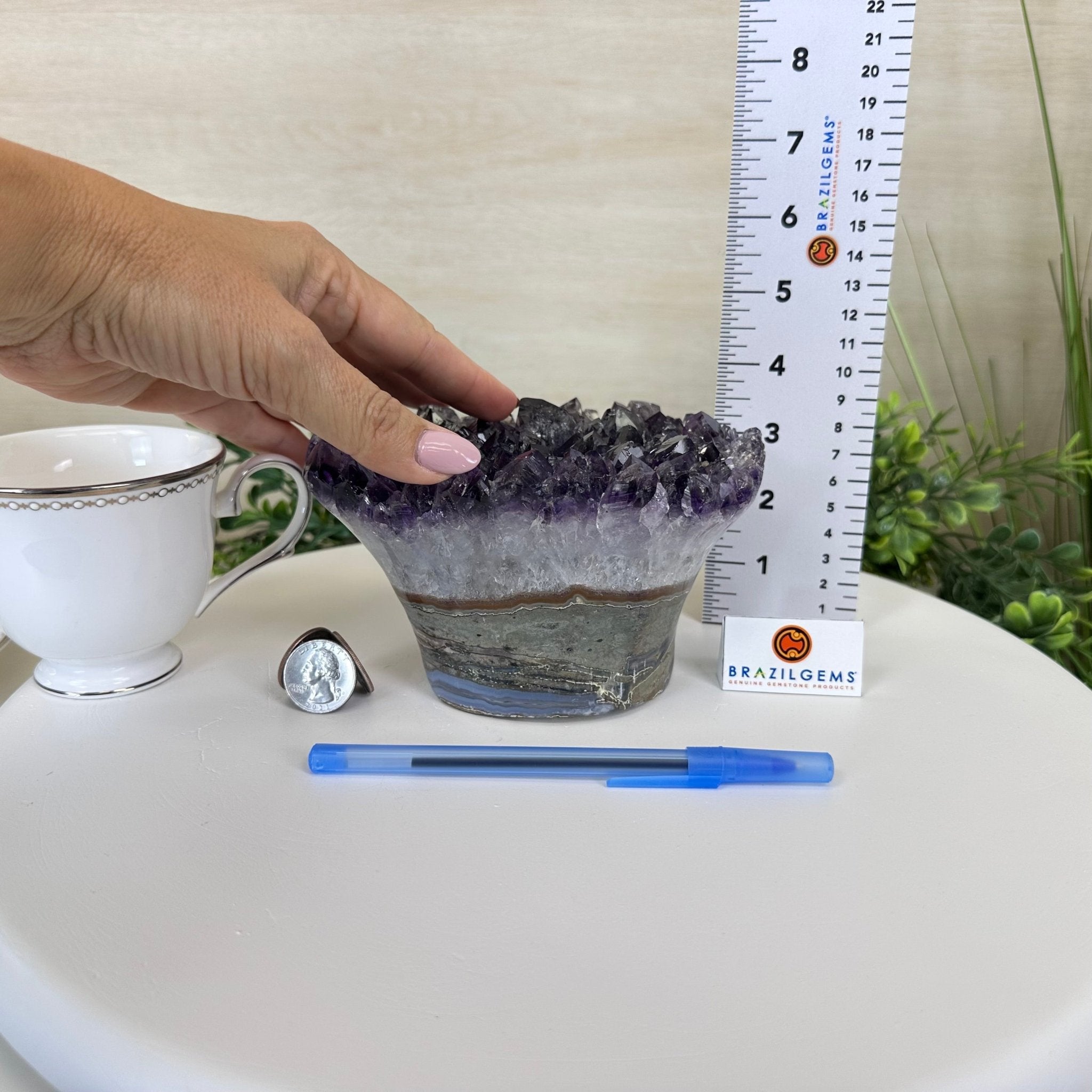 Polished Amethyst Flower 4.62 lbs & 3.8" Tall 5609 - 0045 - Brazil GemsBrazil GemsPolished Amethyst Flower 4.62 lbs & 3.8" Tall 5609 - 0045Crystal Flowers5609 - 0045