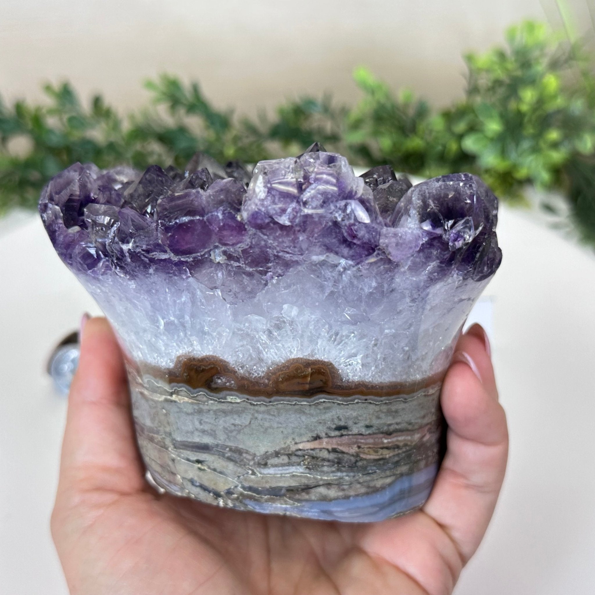 Polished Amethyst Flower 4.62 lbs & 3.8" Tall 5609 - 0045 - Brazil GemsBrazil GemsPolished Amethyst Flower 4.62 lbs & 3.8" Tall 5609 - 0045Crystal Flowers5609 - 0045