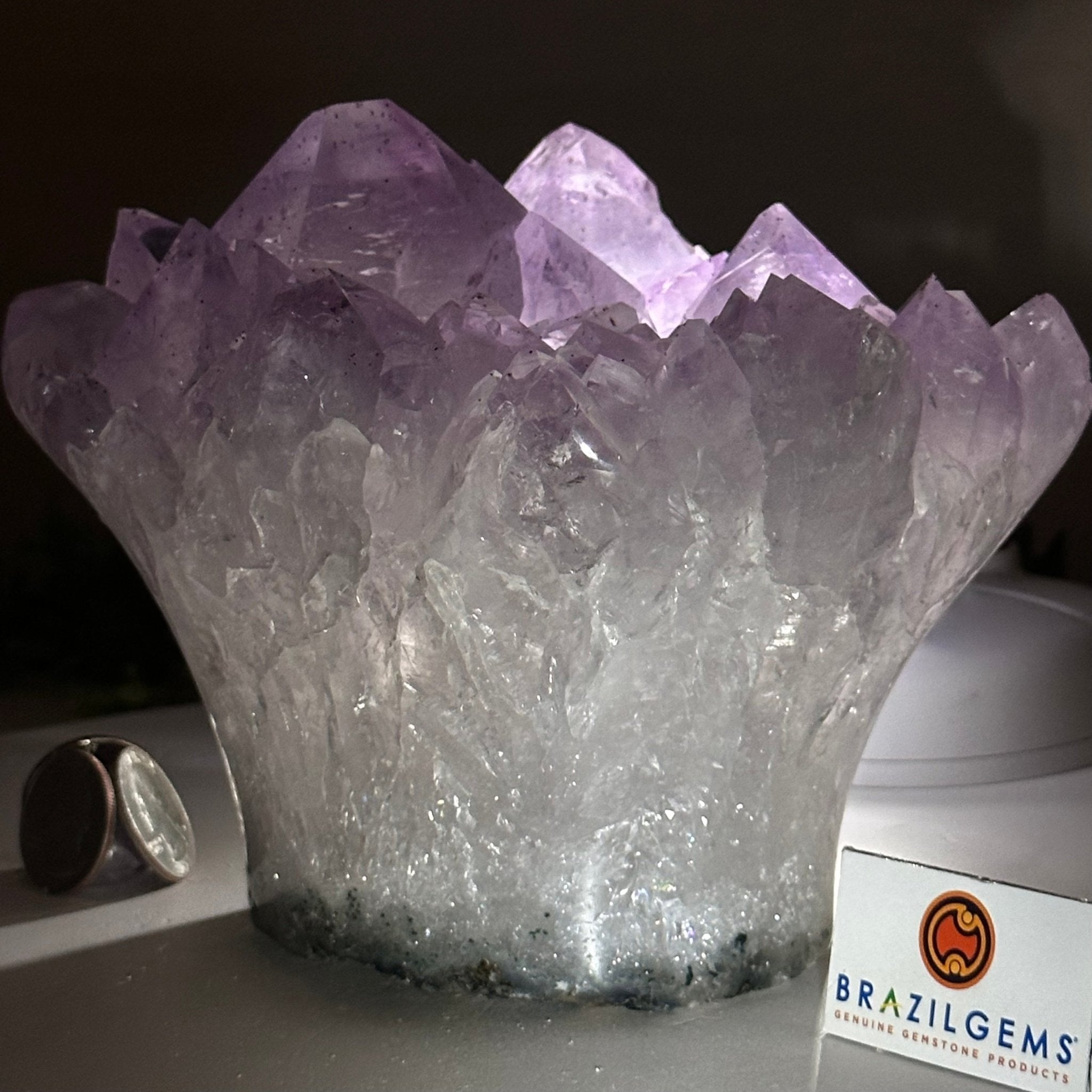 Polished Amethyst Flower 5.51 lbs & 5.1" Tall 5609 - 0046 - Brazil GemsBrazil GemsPolished Amethyst Flower 5.51 lbs & 5.1" Tall 5609 - 0046Crystal Flowers5609 - 0046