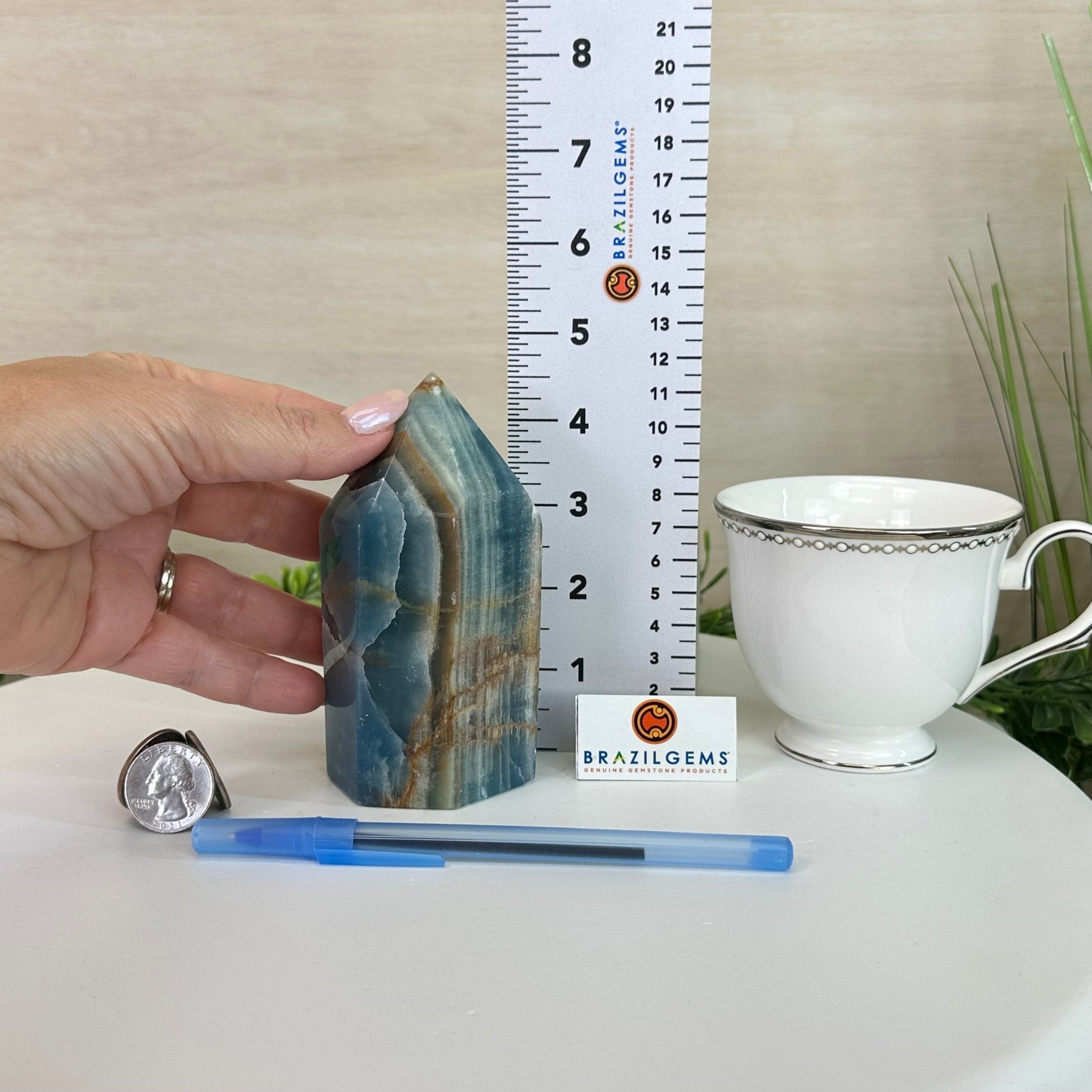 Polished Blue Onyx Crystal Tower by Brazil Gems® Model #3106BX-003