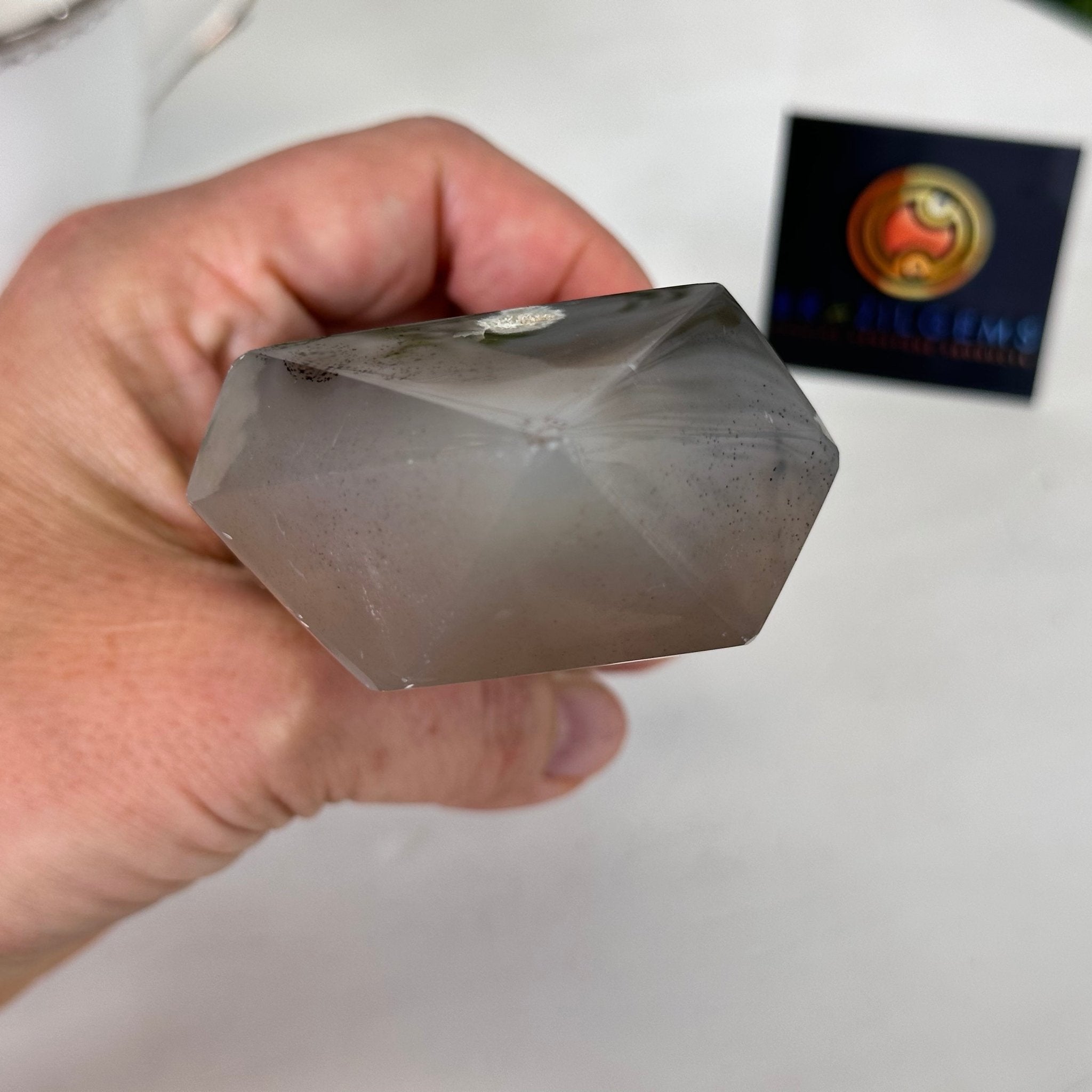 Polished Brazilian Drusy Agate Crystal Point, 0.81 lbs & 5.2" Tall, Model #3106NA-007 - Brazil GemsBrazil GemsPolished Brazilian Drusy Agate Crystal Point, 0.81 lbs & 5.2" Tall, Model #3106NA-007Crystal Points3106NA-007