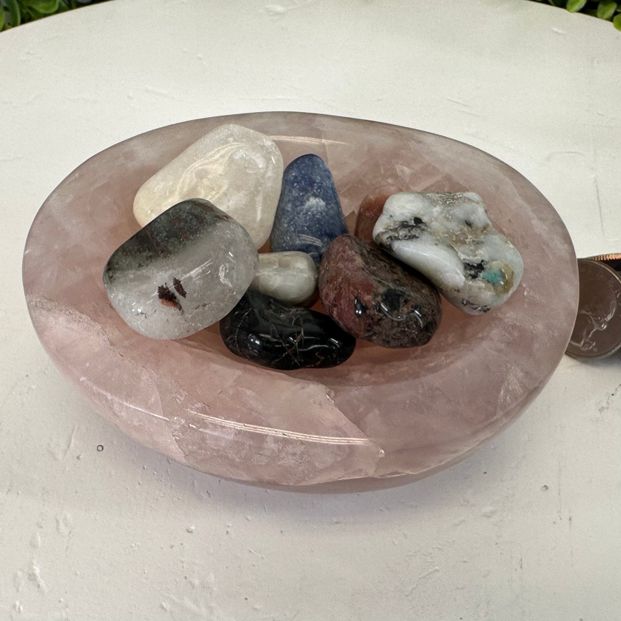 Polished Rose Quartz Crystal Bowl Model #3350RQ-003 - Brazil