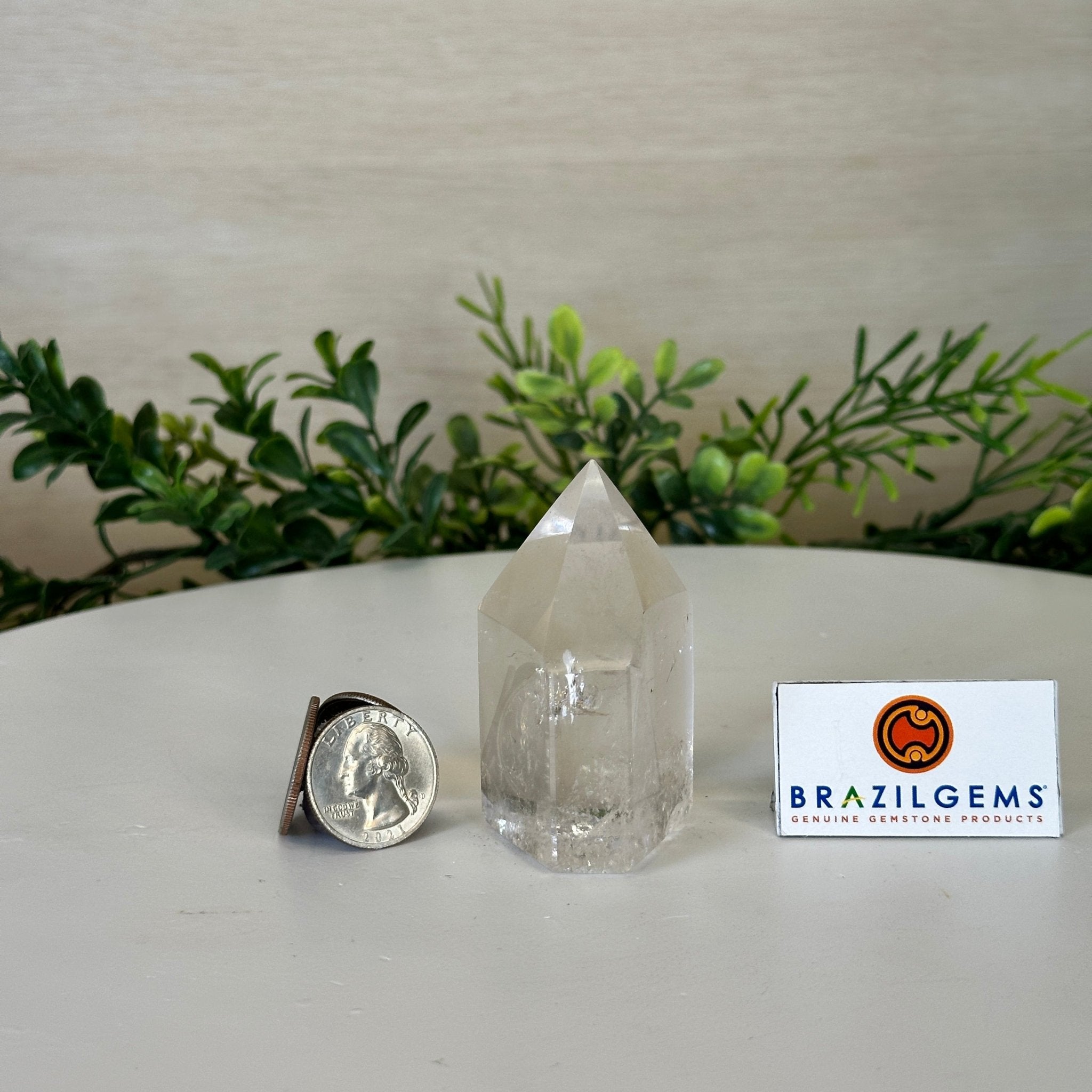 Polished Clear Quartz Crystal Tower 2.6" Tall #3106CQ - 013 - Brazil GemsBrazil GemsPolished Clear Quartz Crystal Tower 2.6" Tall #3106CQ - 013Crystal Points3106CQ - 013