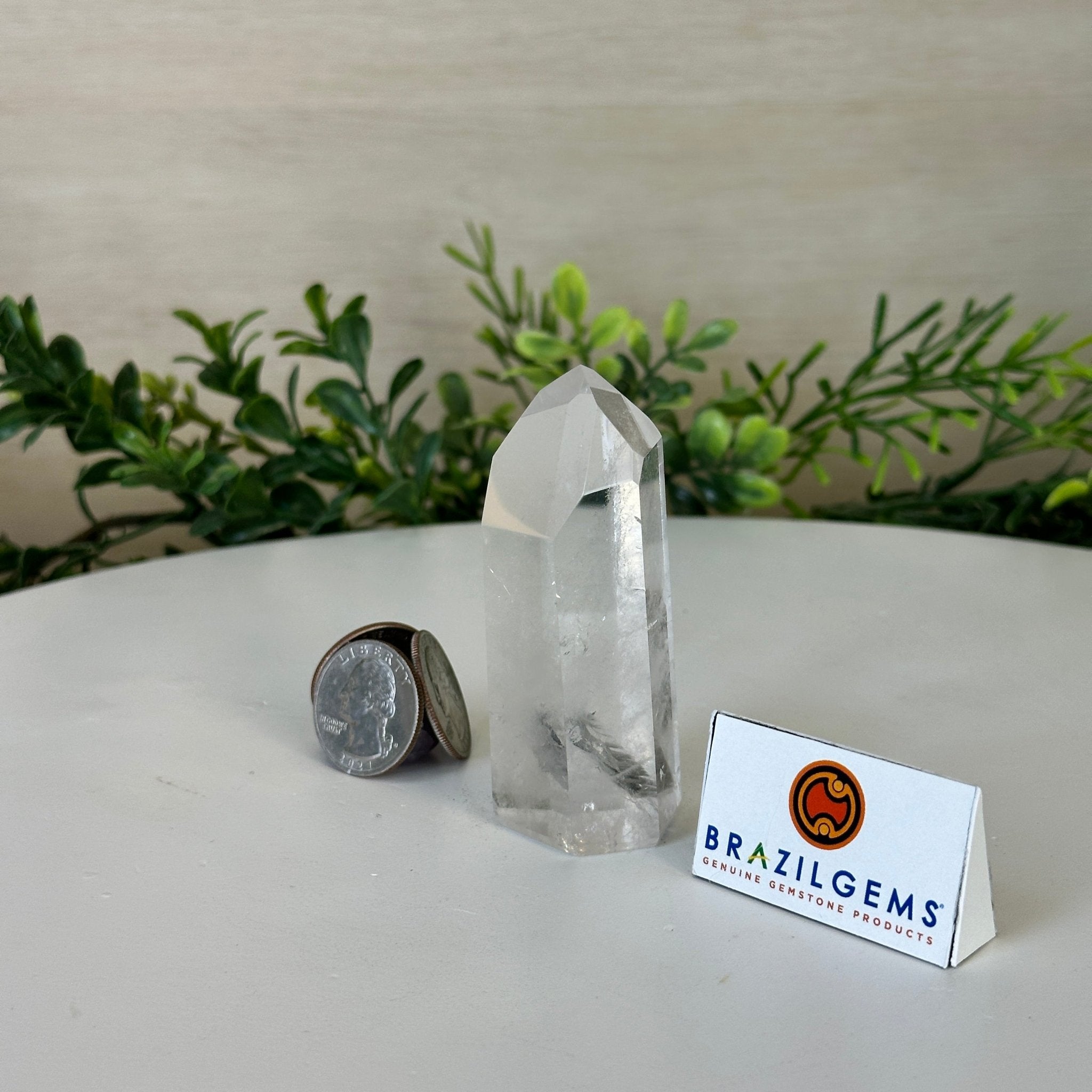 Polished Clear Quartz Crystal Tower 3" Tall #3106CQ - 012 - Brazil GemsBrazil GemsPolished Clear Quartz Crystal Tower 3" Tall #3106CQ - 012Crystal Points3106CQ - 012