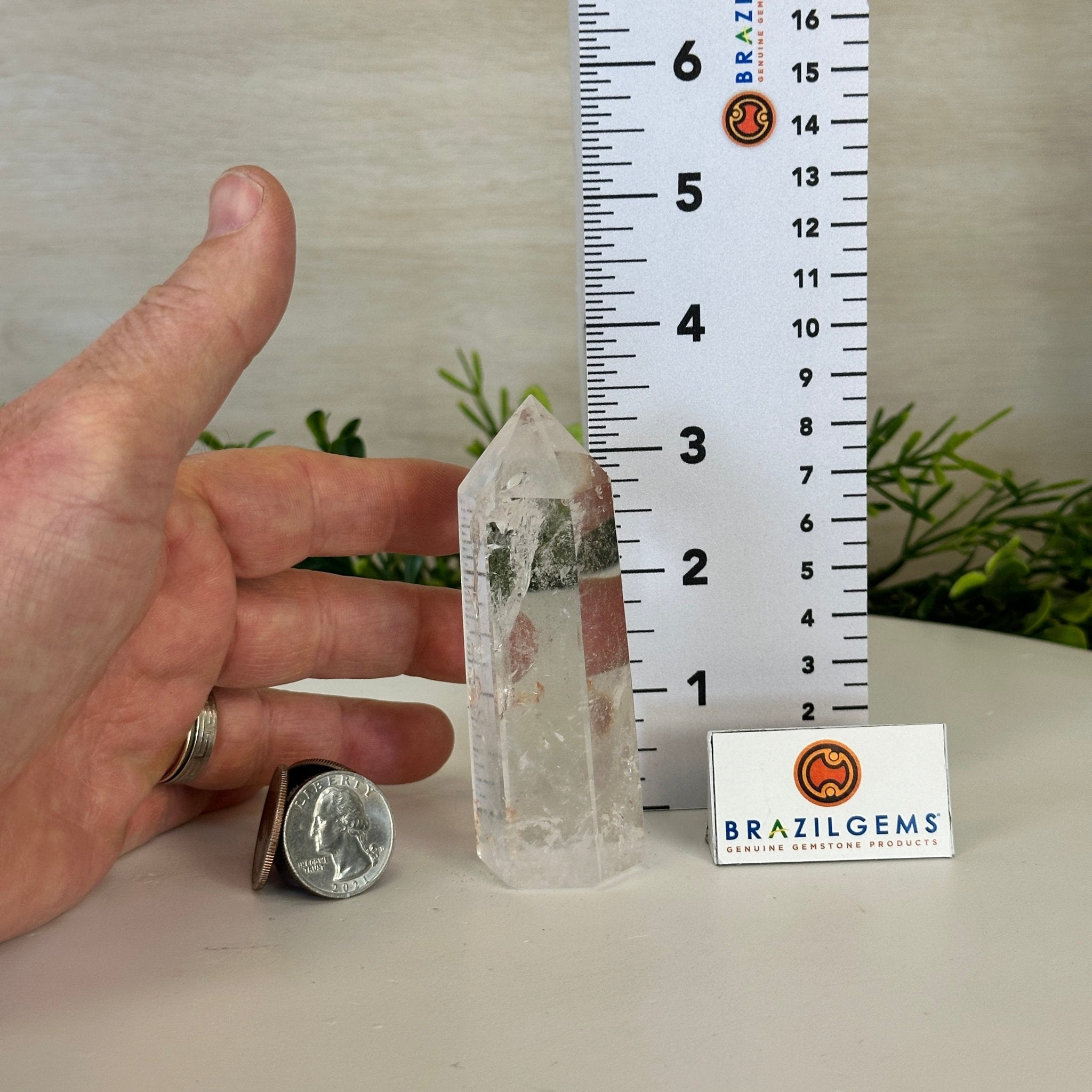 Polished Clear Quartz Crystal Tower 3.7" Tall #3106CQ - 014 - Brazil GemsBrazil GemsPolished Clear Quartz Crystal Tower 3.7" Tall #3106CQ - 014Crystal Points3106CQ - 014