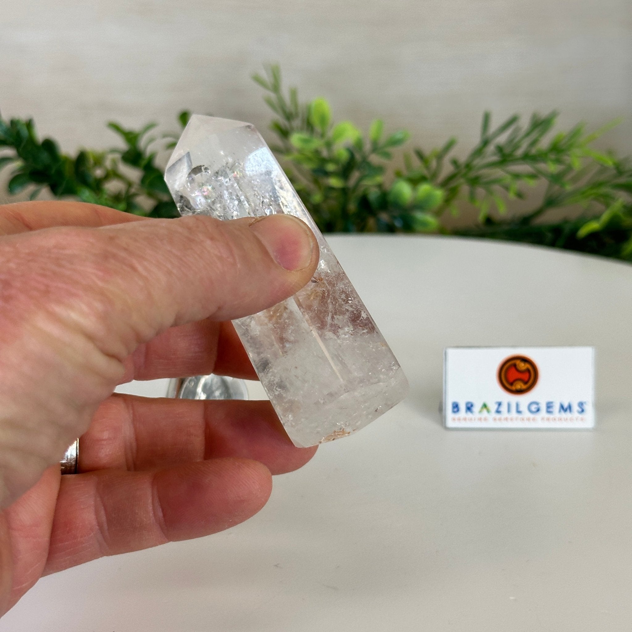 Polished Clear Quartz Crystal Tower 3.7" Tall #3106CQ - 014 - Brazil GemsBrazil GemsPolished Clear Quartz Crystal Tower 3.7" Tall #3106CQ - 014Crystal Points3106CQ - 014