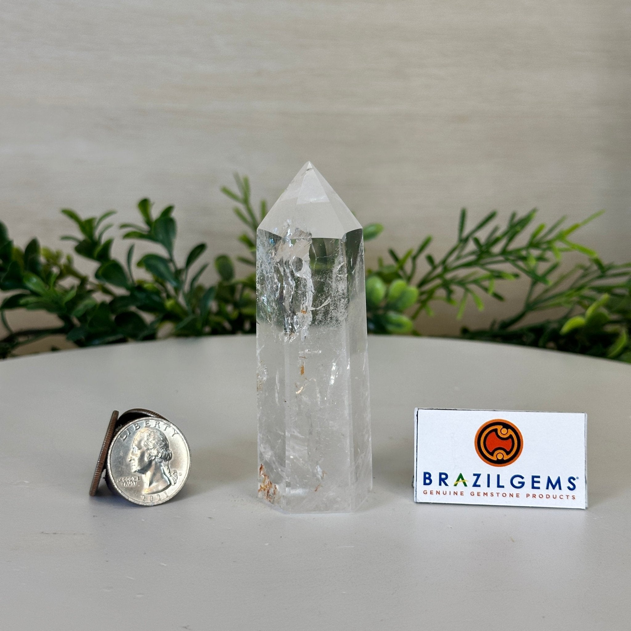 Polished Clear Quartz Crystal Tower 3.7" Tall #3106CQ - 014 - Brazil GemsBrazil GemsPolished Clear Quartz Crystal Tower 3.7" Tall #3106CQ - 014Crystal Points3106CQ - 014
