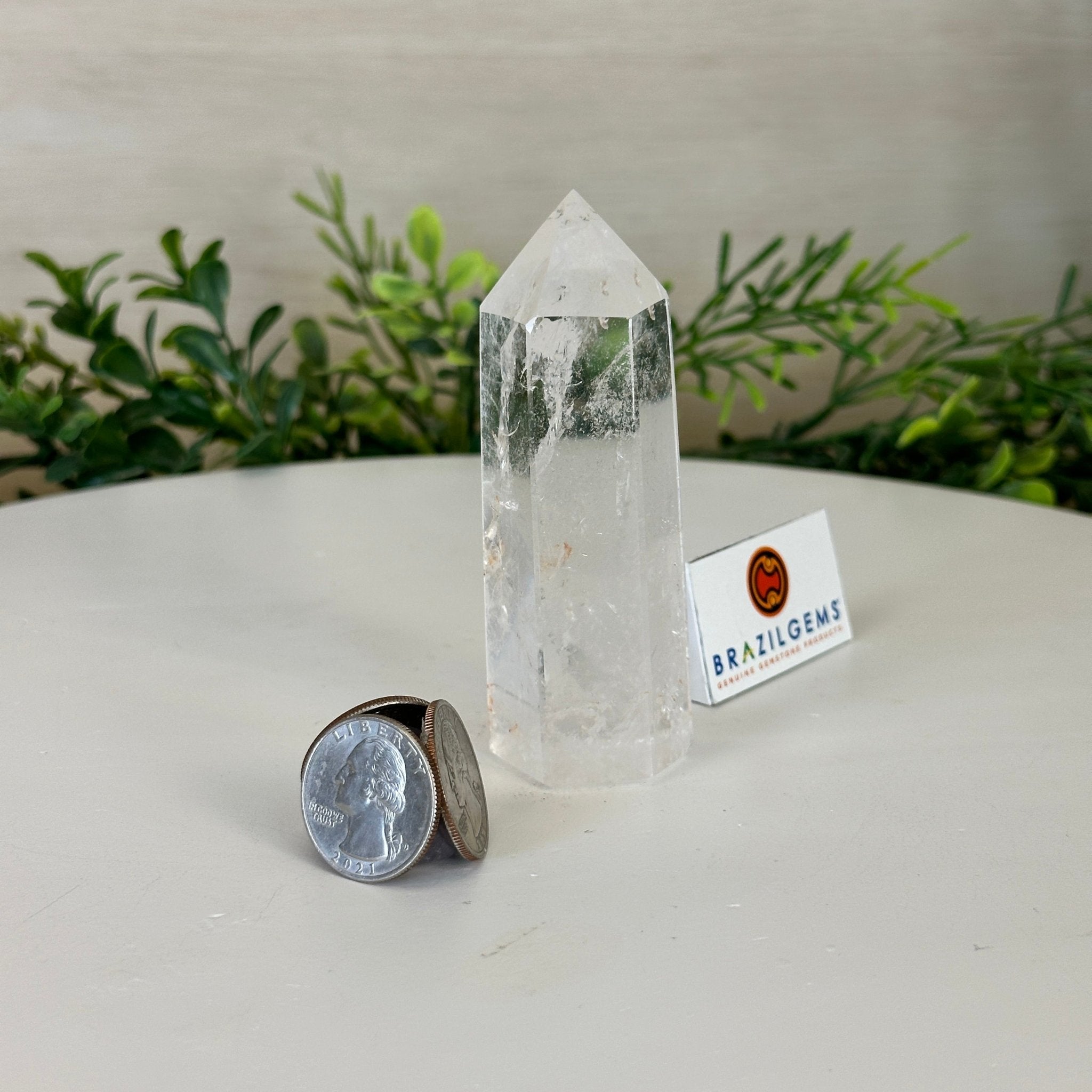 Polished Clear Quartz Crystal Tower 3.7" Tall #3106CQ - 014 - Brazil GemsBrazil GemsPolished Clear Quartz Crystal Tower 3.7" Tall #3106CQ - 014Crystal Points3106CQ - 014