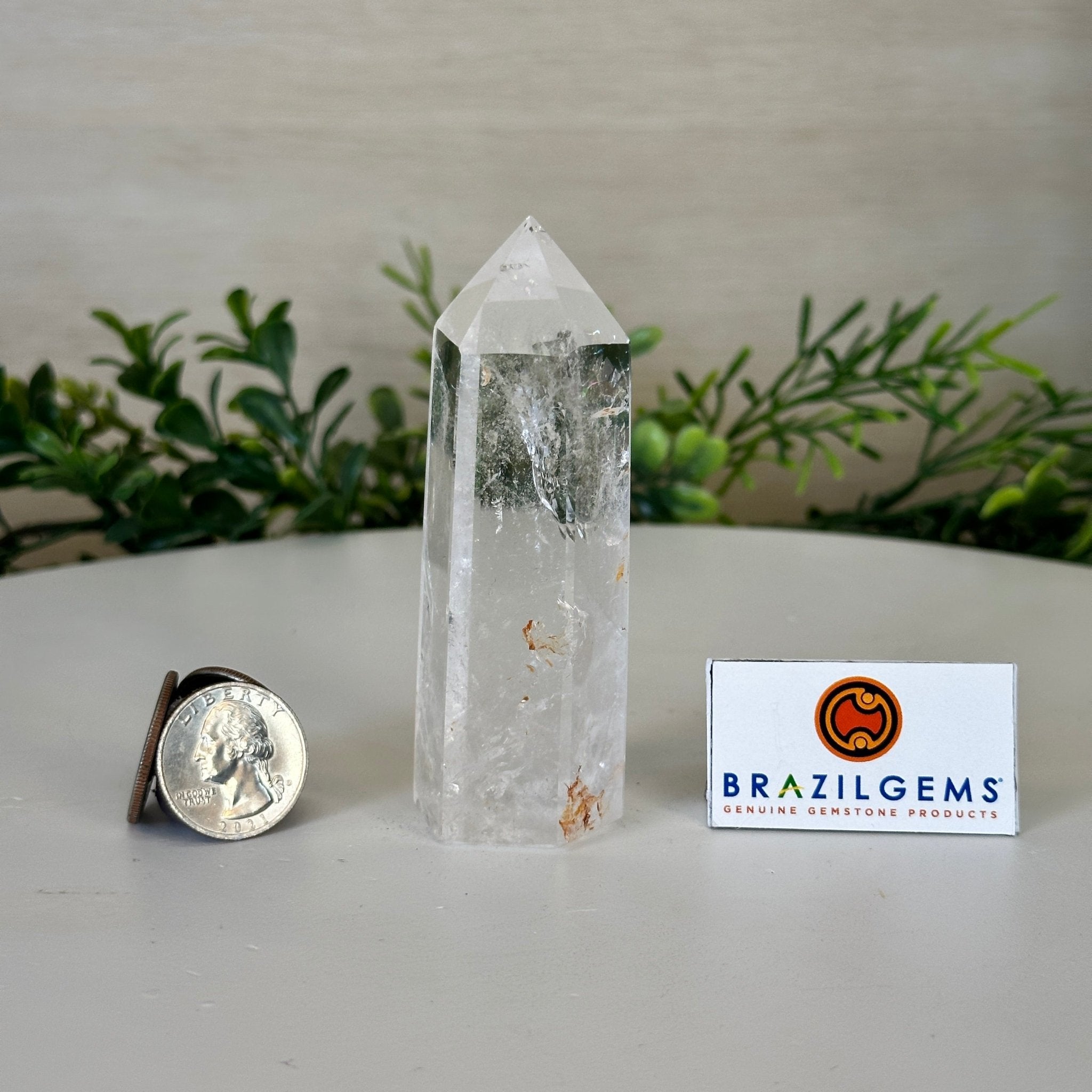 Polished Clear Quartz Crystal Tower 3.7" Tall #3106CQ - 014 - Brazil GemsBrazil GemsPolished Clear Quartz Crystal Tower 3.7" Tall #3106CQ - 014Crystal Points3106CQ - 014