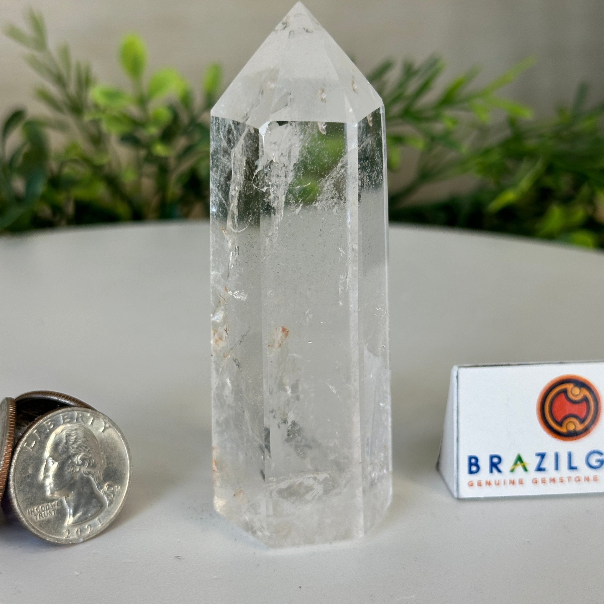 Polished Clear Quartz Crystal Tower 3.7" Tall #3106CQ - 014 - Brazil GemsBrazil GemsPolished Clear Quartz Crystal Tower 3.7" Tall #3106CQ - 014Crystal Points3106CQ - 014