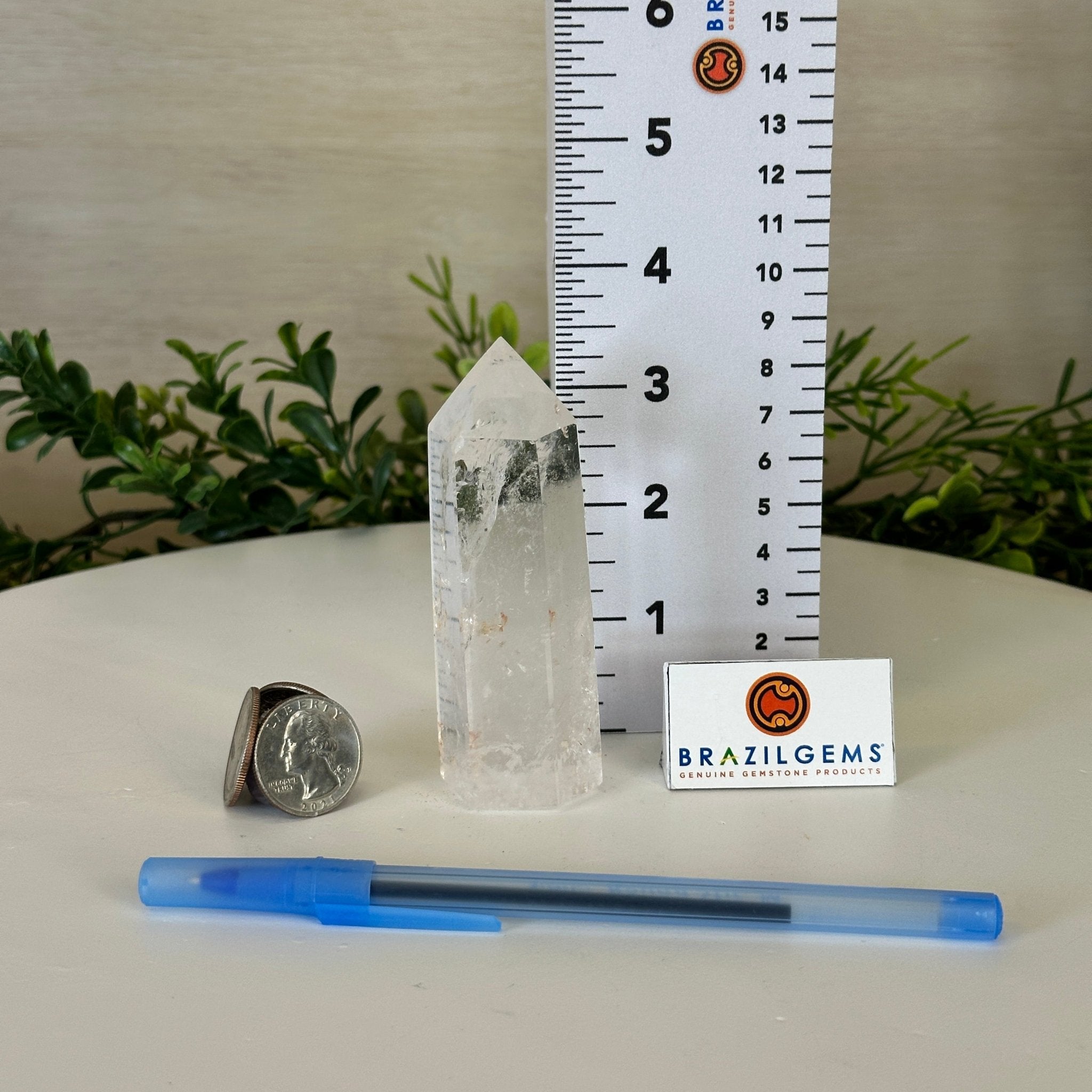 Polished Clear Quartz Crystal Tower 3.7" Tall #3106CQ - 014 - Brazil GemsBrazil GemsPolished Clear Quartz Crystal Tower 3.7" Tall #3106CQ - 014Crystal Points3106CQ - 014