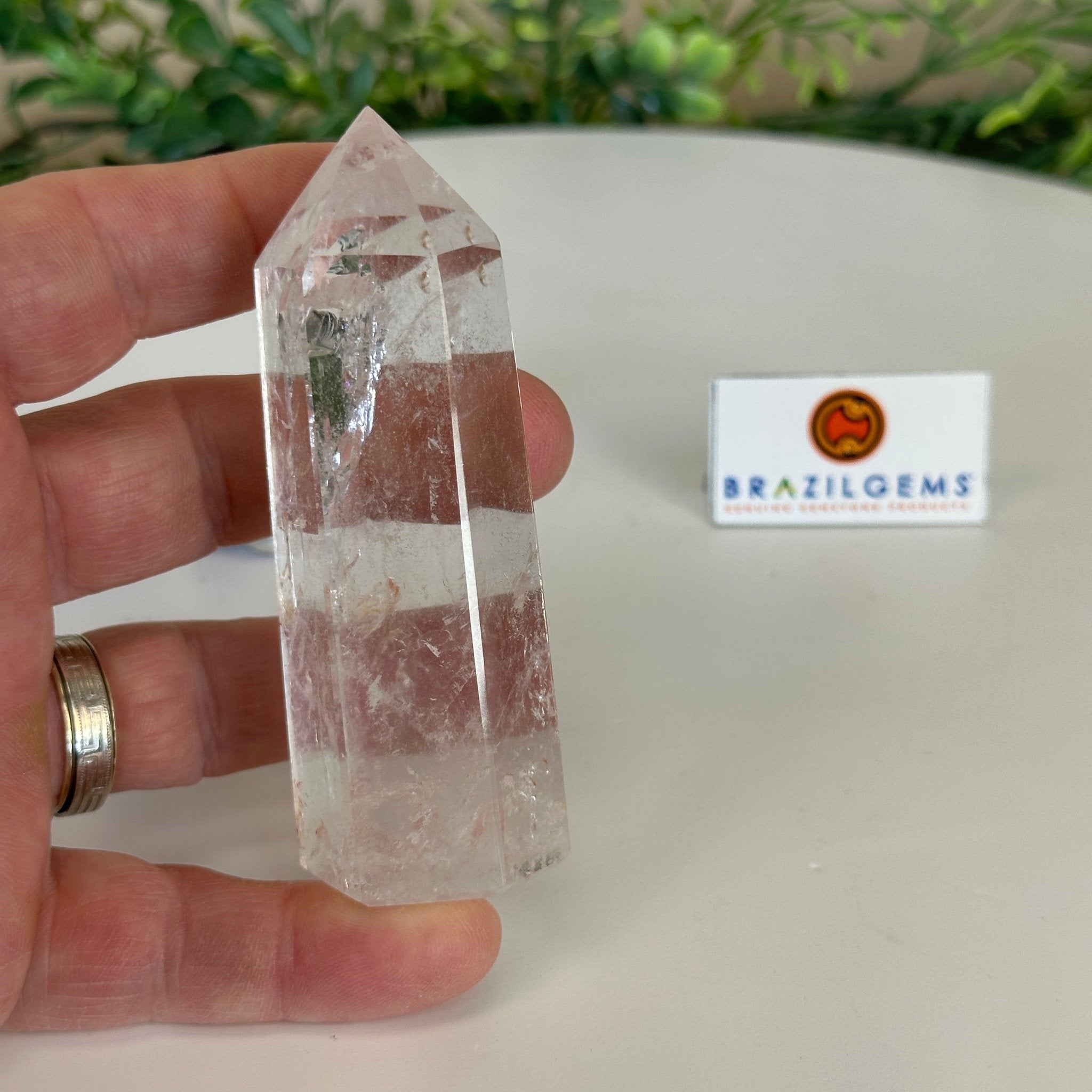 Polished Clear Quartz Crystal Tower 3.7" Tall #3106CQ - 014 - Brazil GemsBrazil GemsPolished Clear Quartz Crystal Tower 3.7" Tall #3106CQ - 014Crystal Points3106CQ - 014
