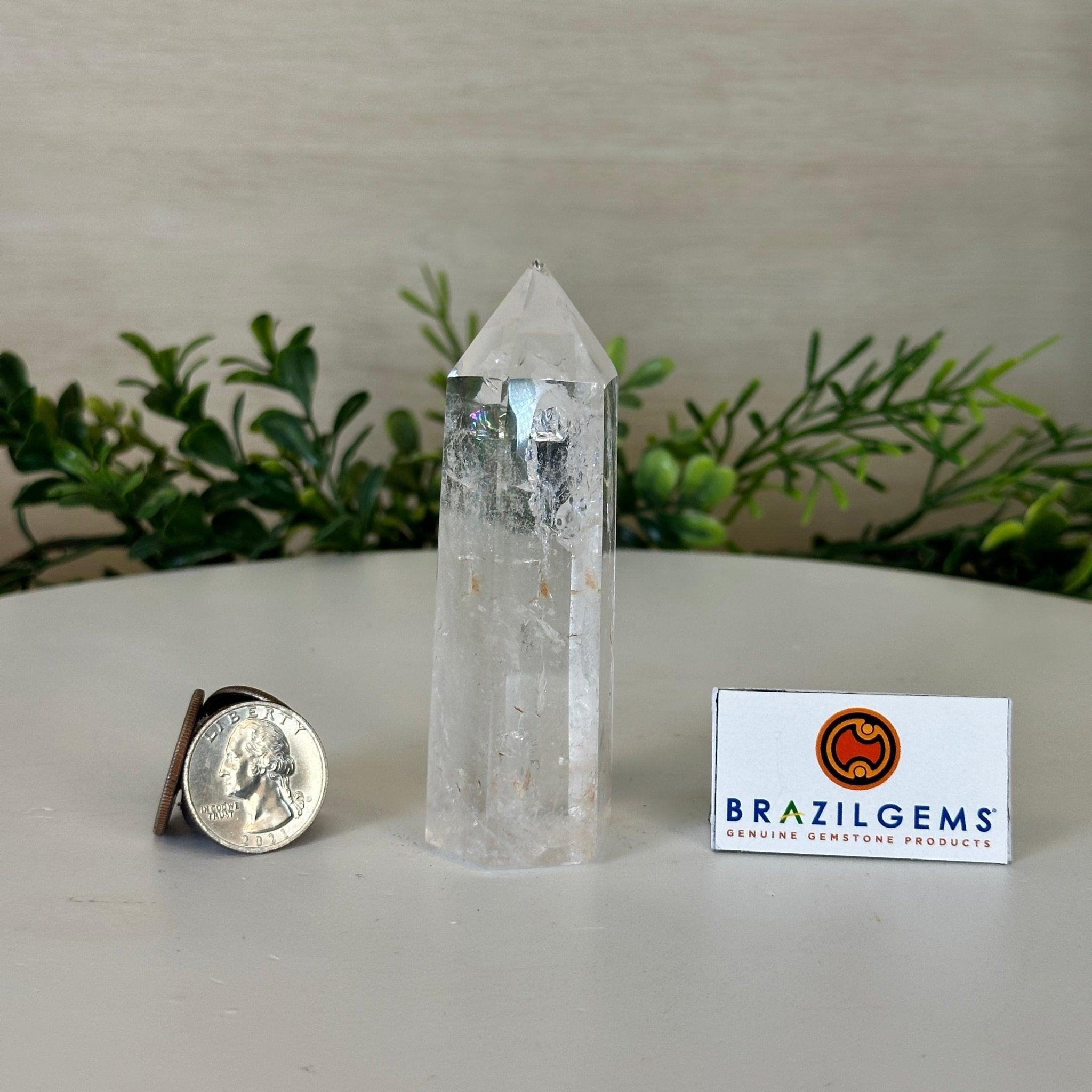 Polished Clear Quartz Crystal Tower 3.7" Tall #3106CQ - 014 - Brazil GemsBrazil GemsPolished Clear Quartz Crystal Tower 3.7" Tall #3106CQ - 014Crystal Points3106CQ - 014